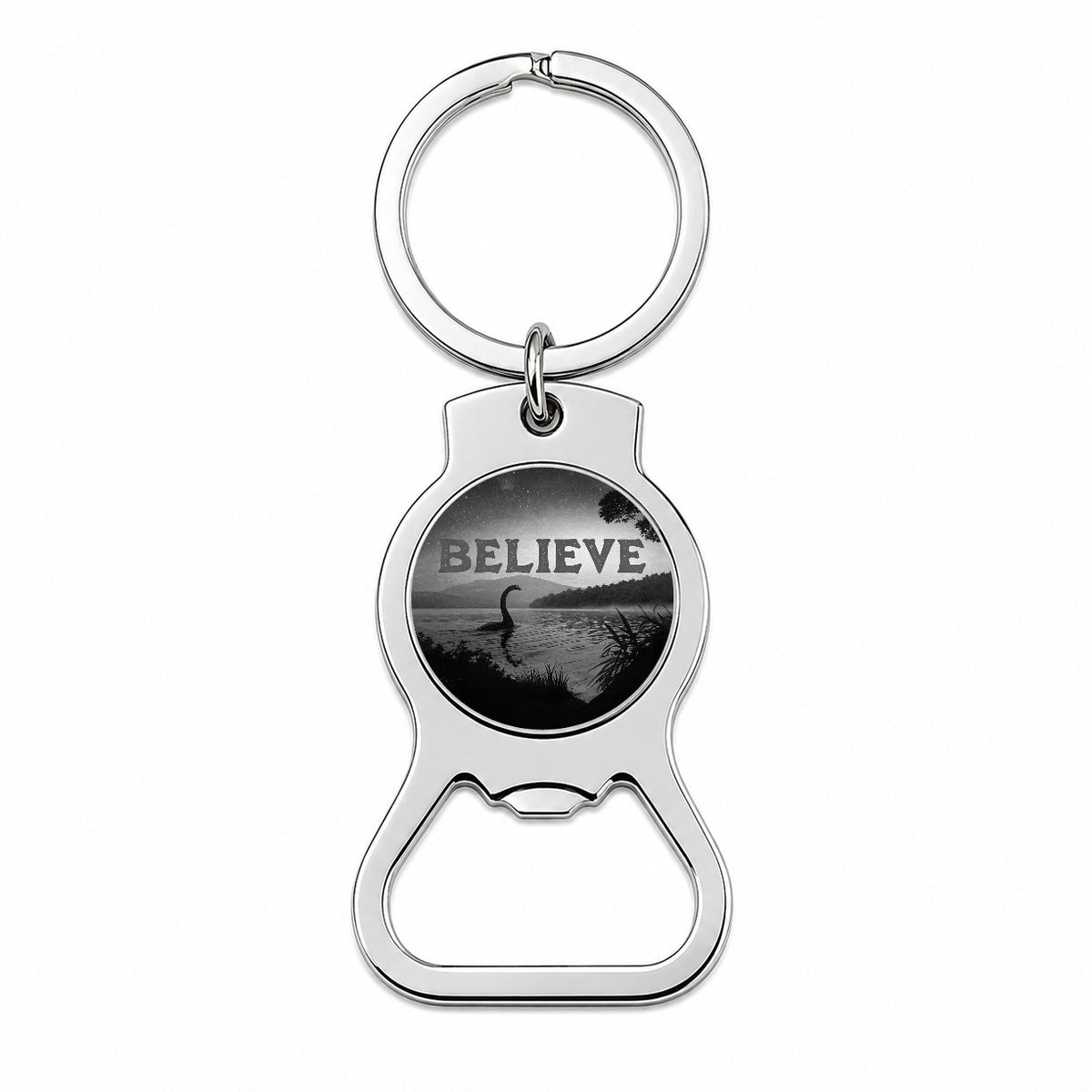 Believe Loch Ness Monster Fantasy Creatures Bottle Opener Keychain