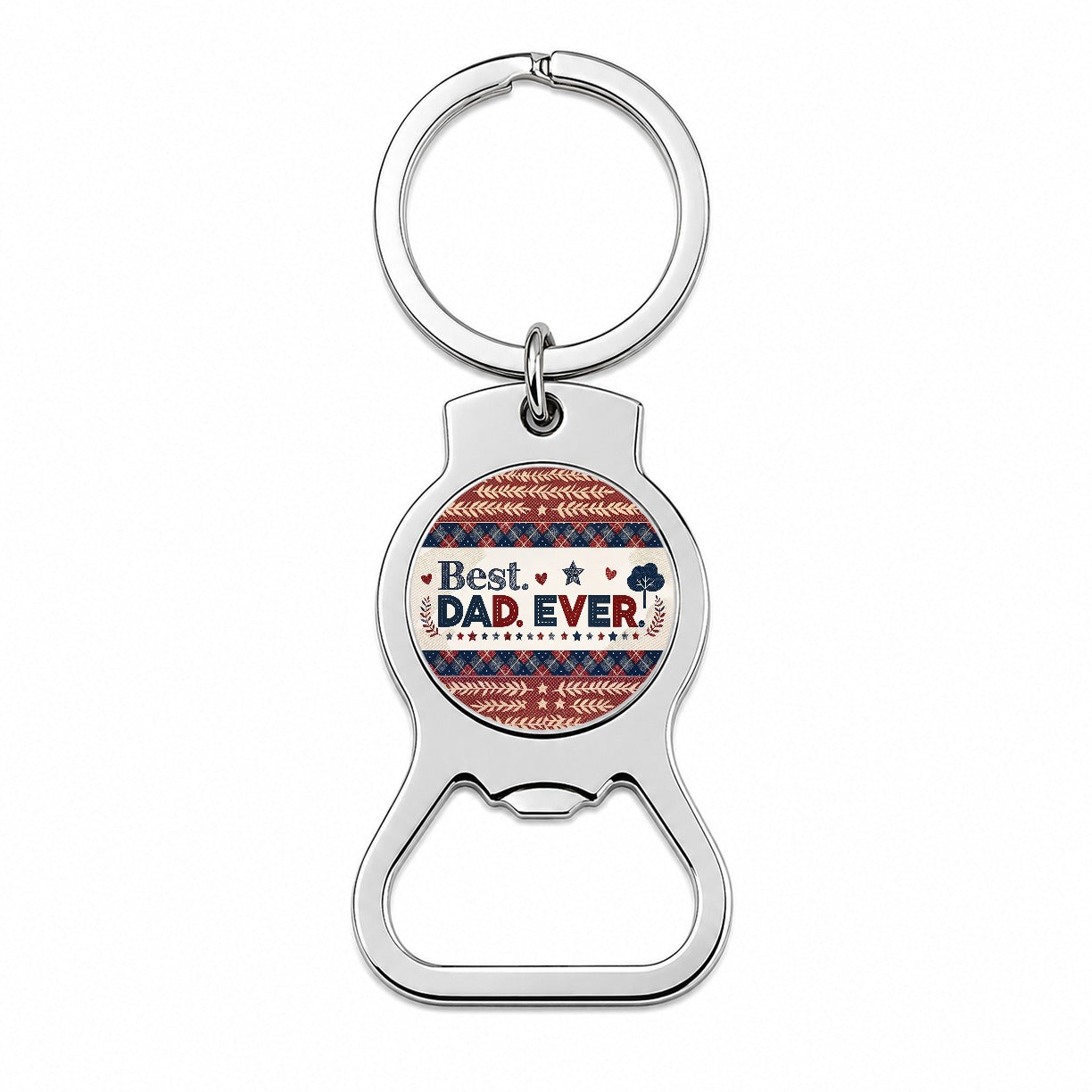 Best Dad Ever Plaid Father's Day Bottle Opener Keychain