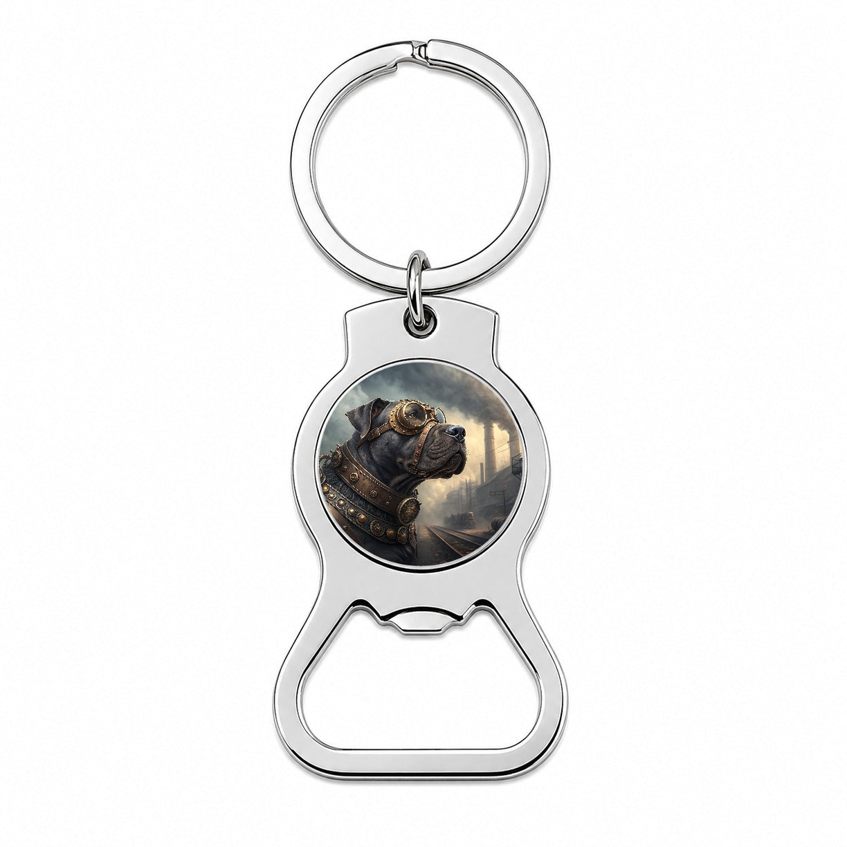 Cane Corso Dog Steampunk Bottle Opener Keychain