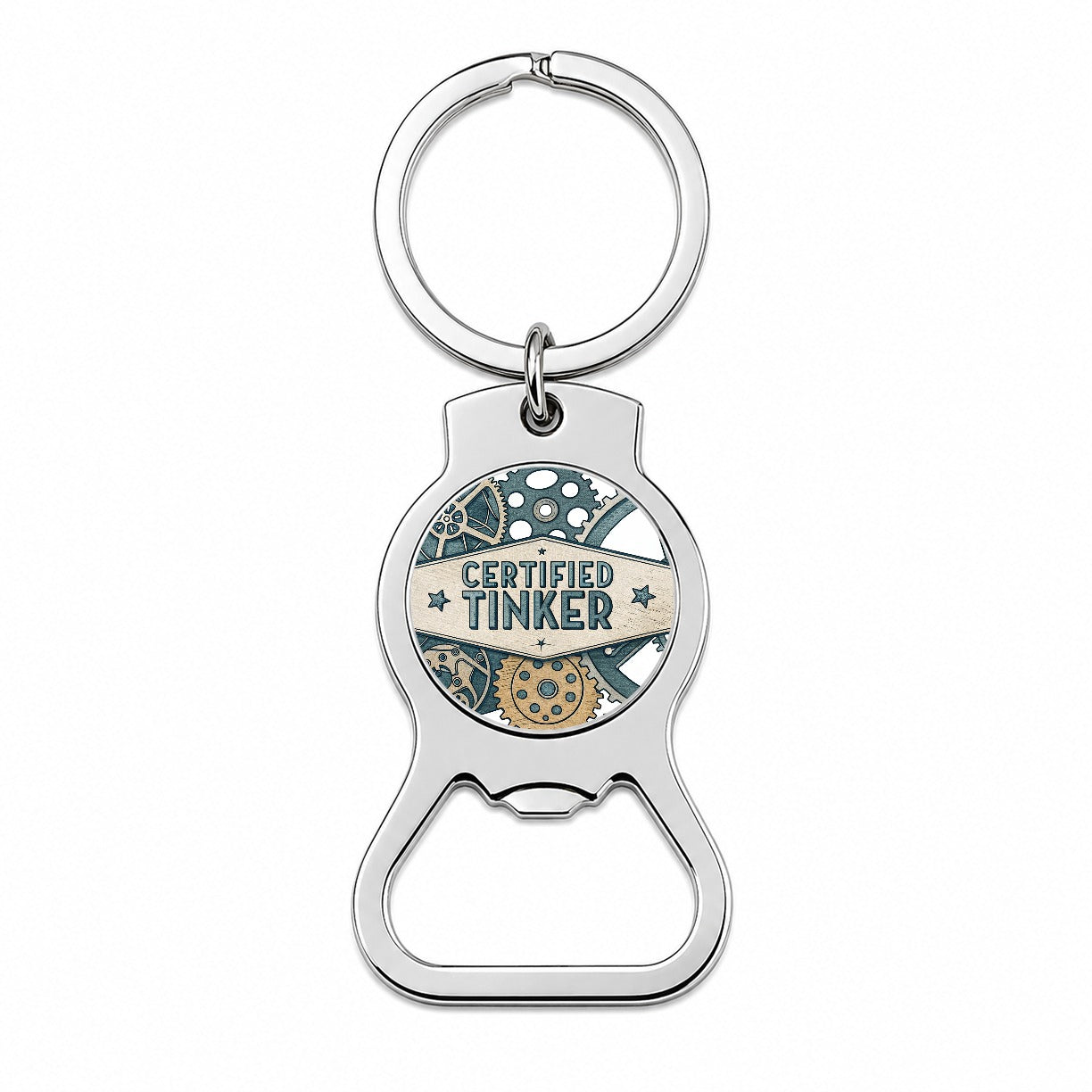 Certified Tinker Gears Bottle Opener Keychain