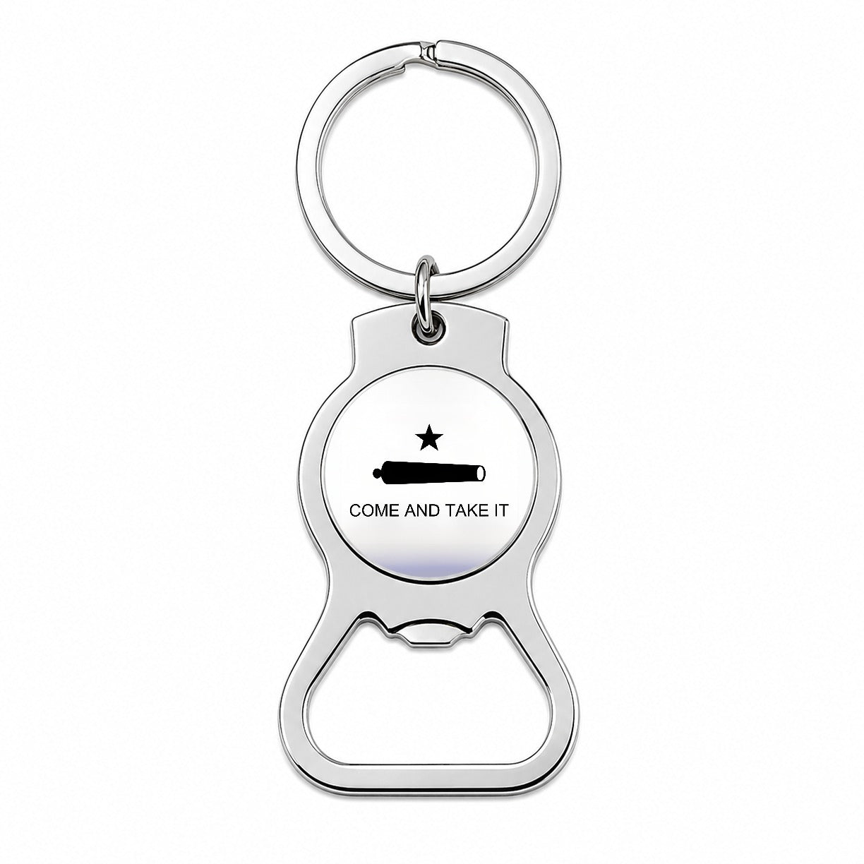 Come And Take It Revolution Texas Cannon Flag Bottle Opener Keychain