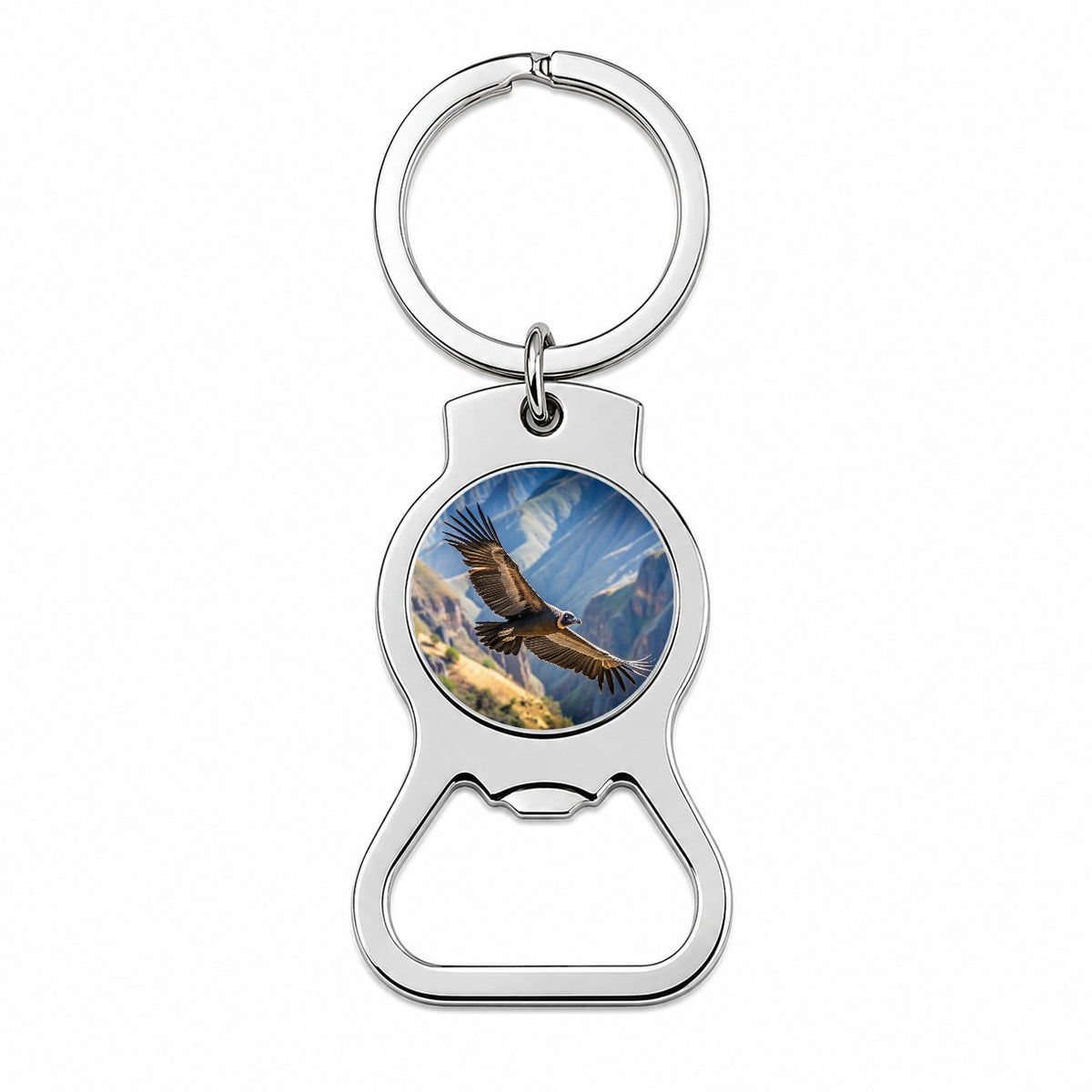 Condor In Flight Photo Bottle Opener Keychain