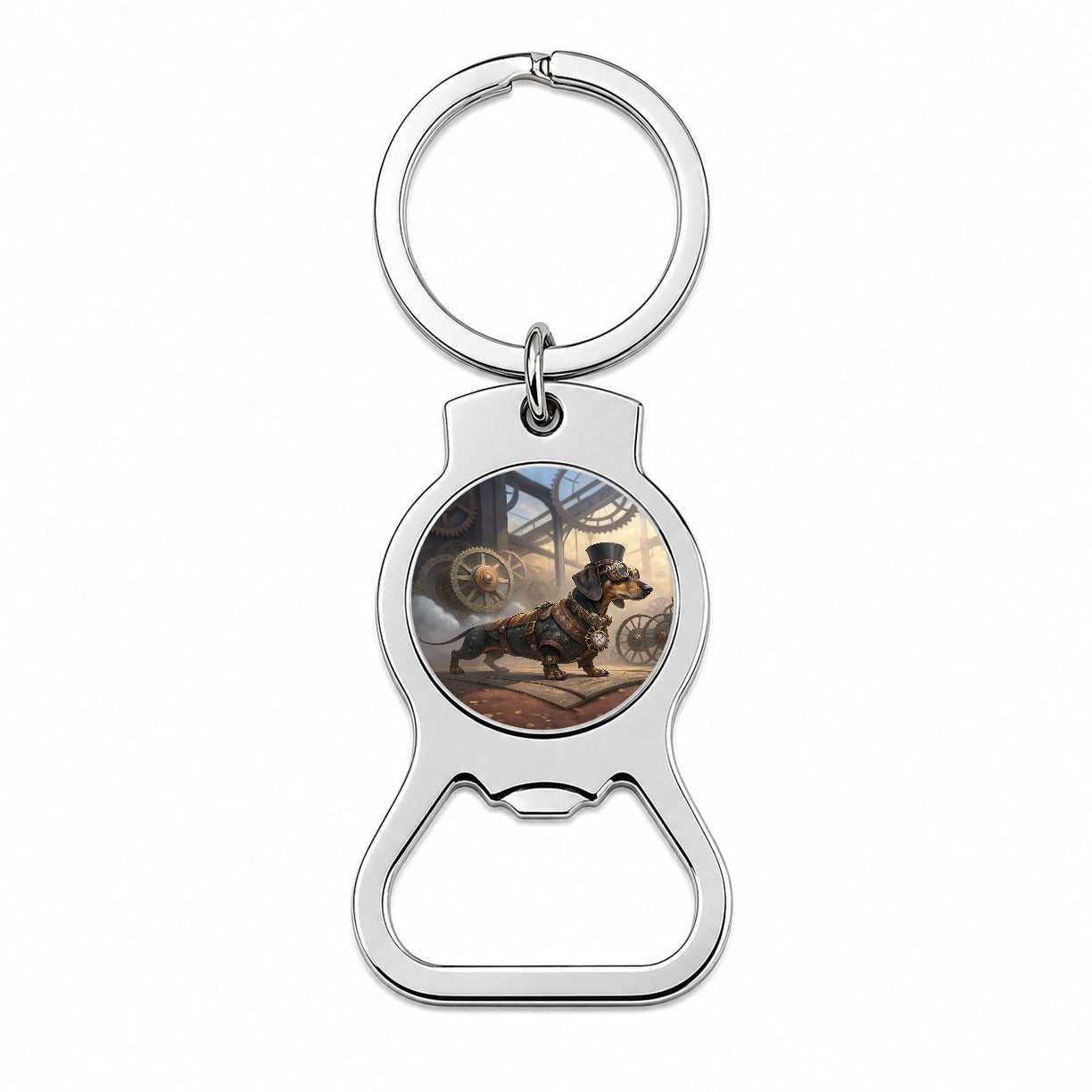 Dachshund Wiener Dog Steampunk Bottle Opener Keychain
