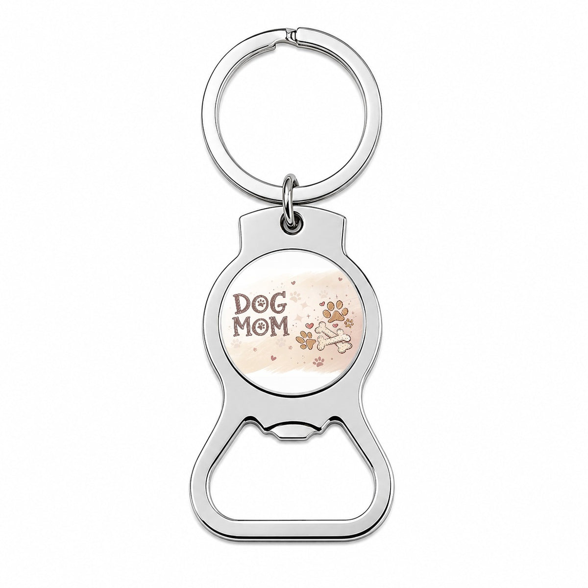 Dog Mom Paw Prints Treats Bottle Opener Keychain