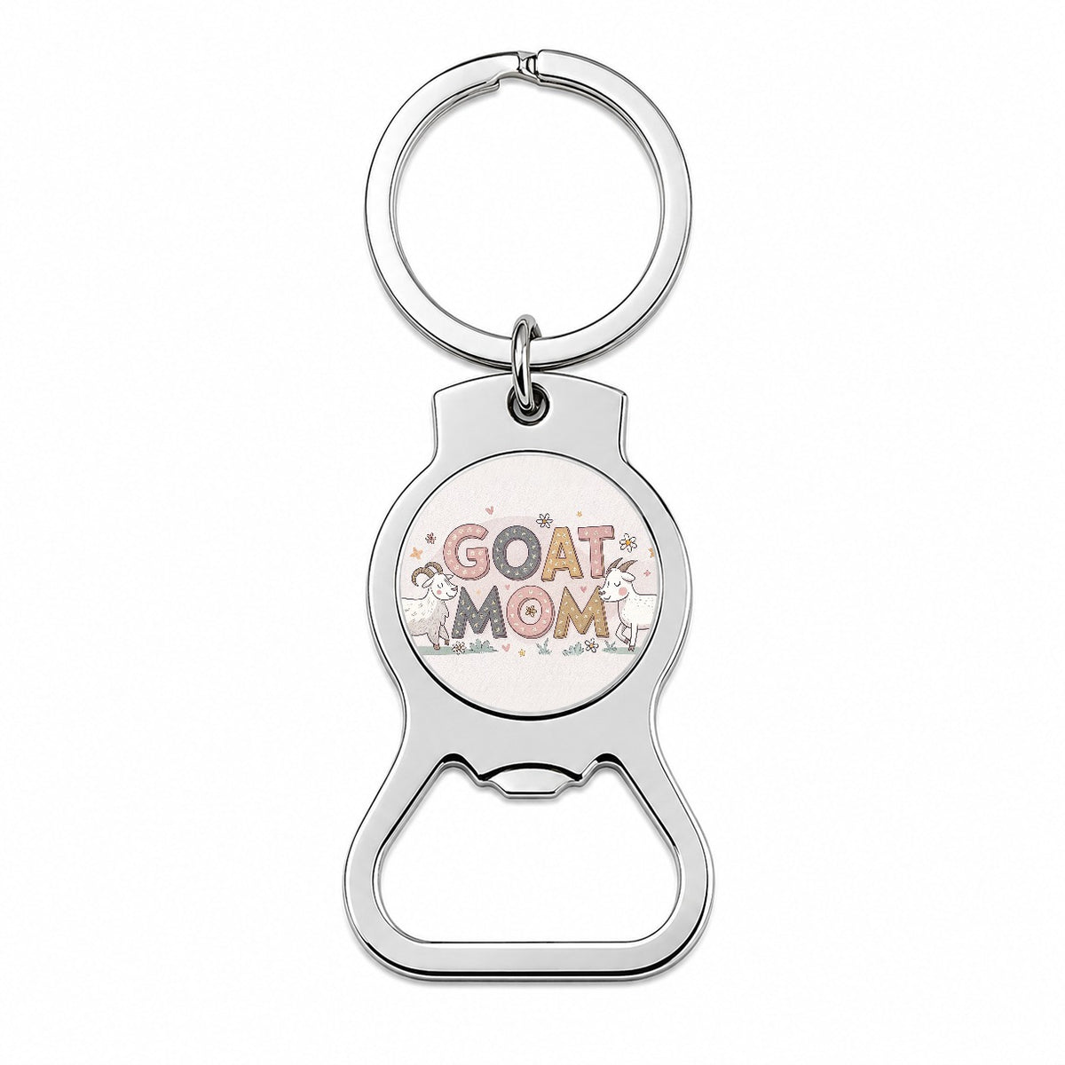 Goat Mom Cute Funny Bottle Opener Keychain
