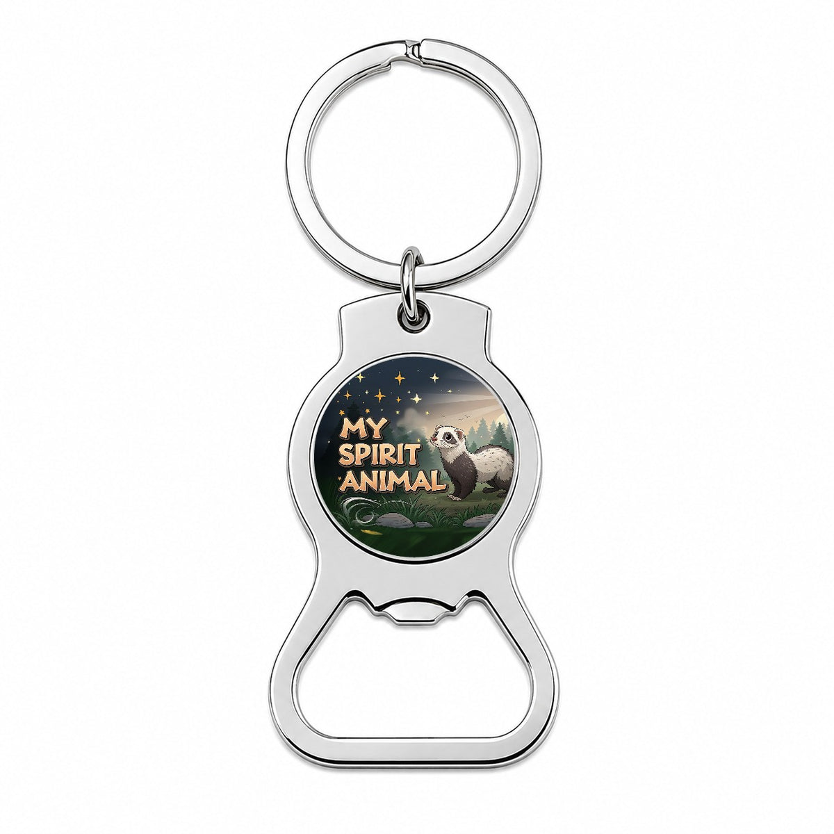 My Spirit Animal Ferret Funny Bottle Opener Keychain