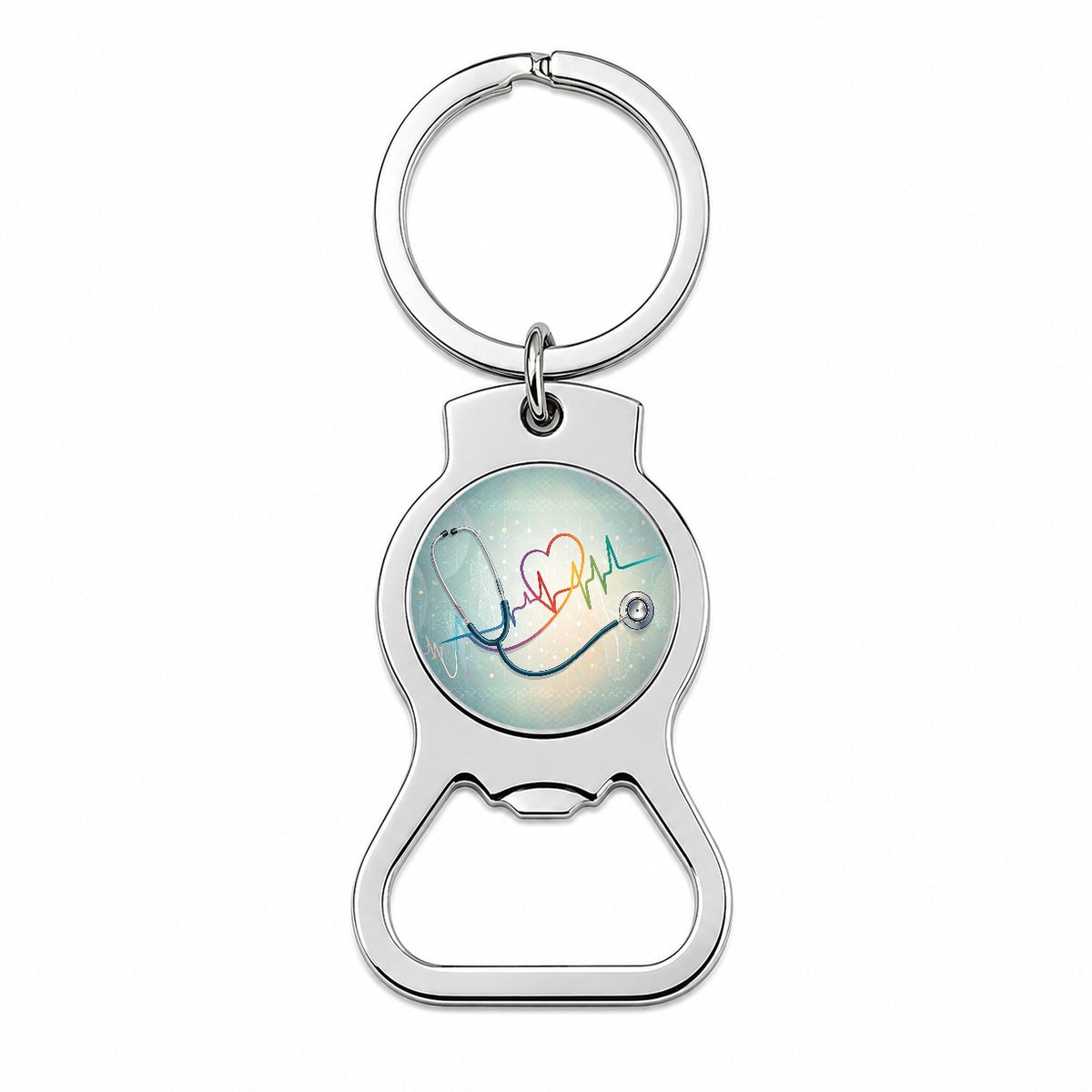 Stethoscope Heartbeat Medical Doctor Nurse EMT Bottle Opener Keychain