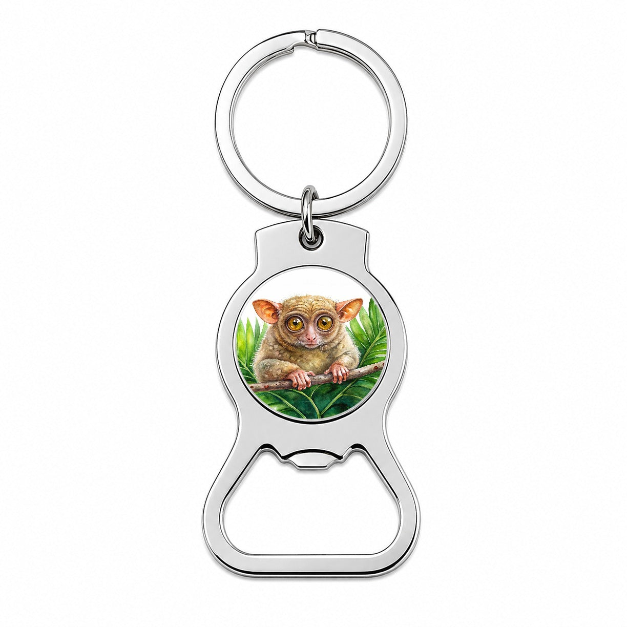 Tarsier Watercolor Bottle Opener Keychain