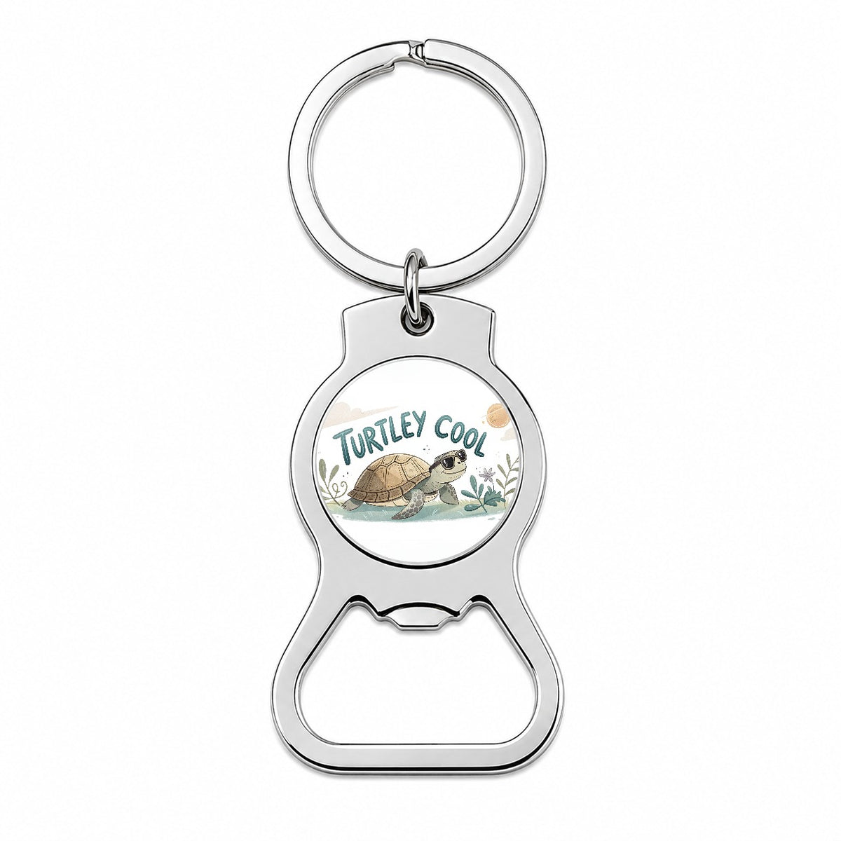Turtley Cool Turtle Wearing Sunglasses Totally Bottle Opener Keychain