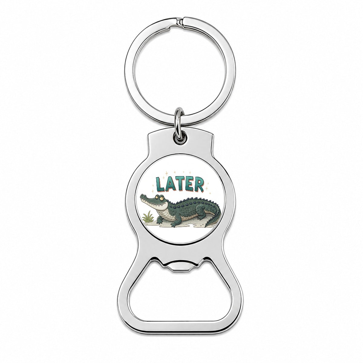 Later Alligator Funny Saying Bottle Opener Keychain