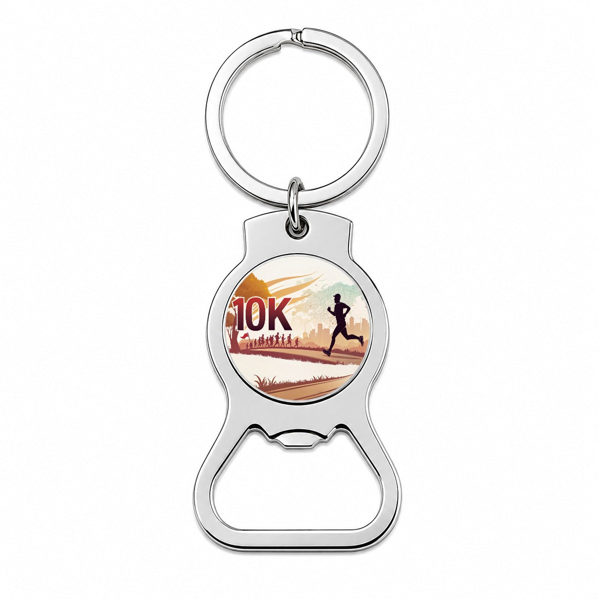 10k Marathon Running Jogging Bottle Opener Keychain