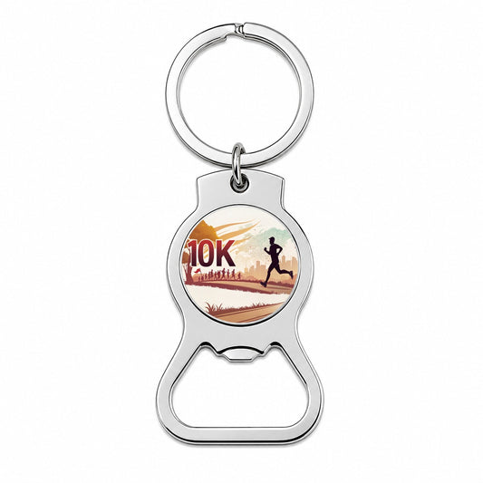 10k Marathon Running Jogging Bottle Opener Keychain