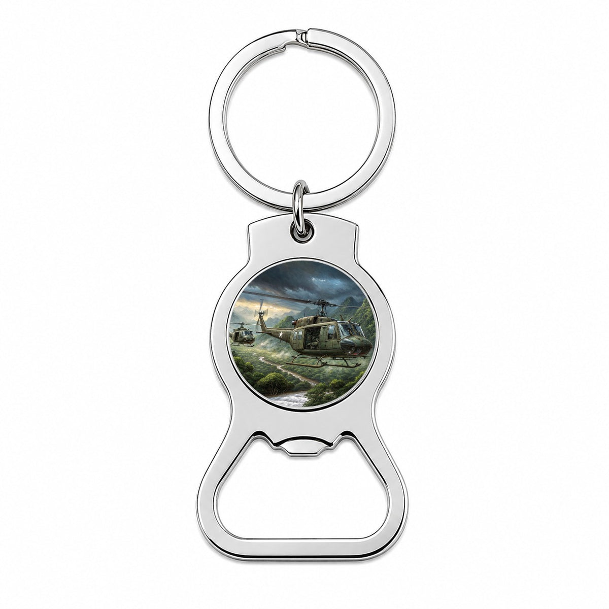 Bell UH-1 Iroquois Huey Helicopters Over Vietnam Bottle Opener Keychain