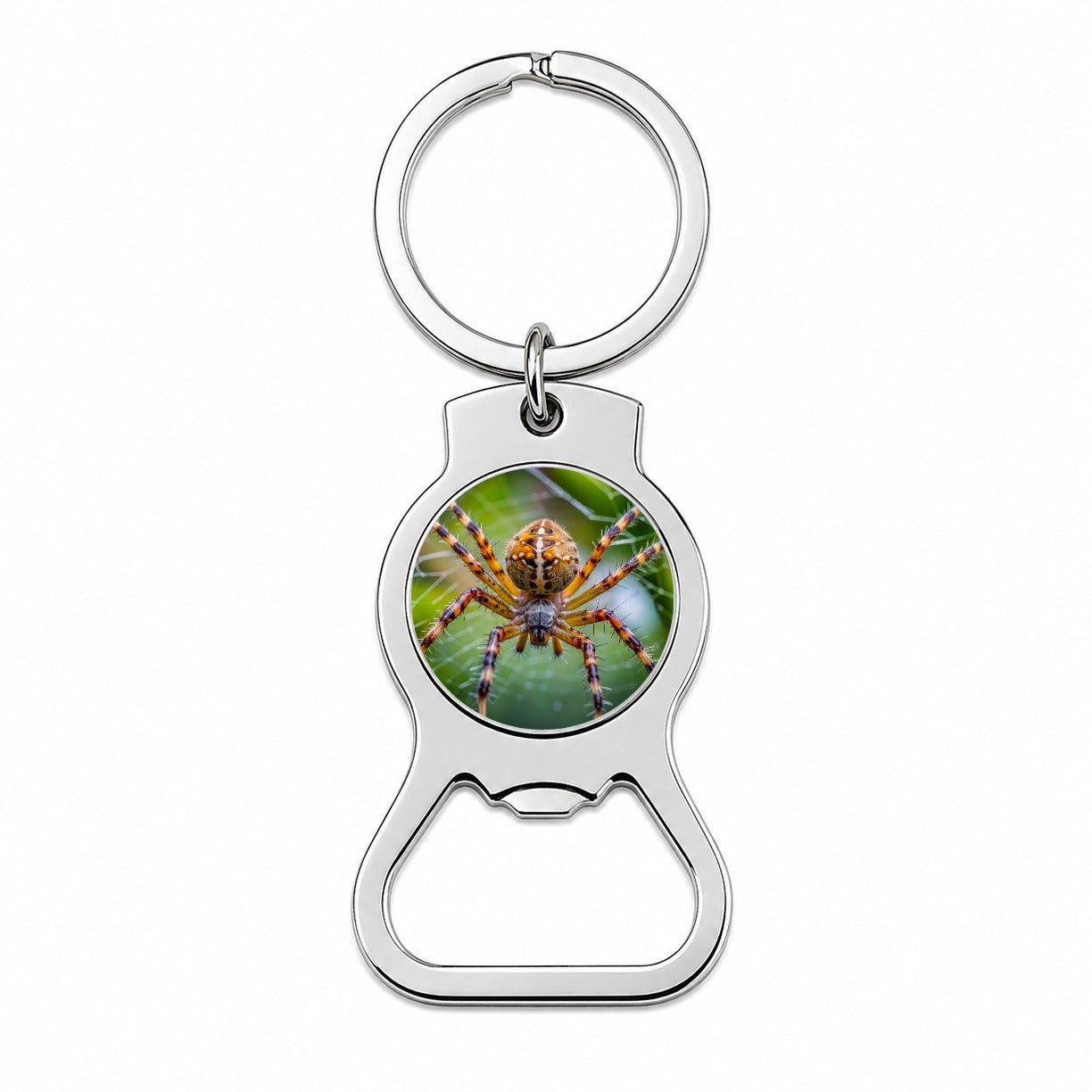 Orb Weaver Spider Bottle Opener Keychain