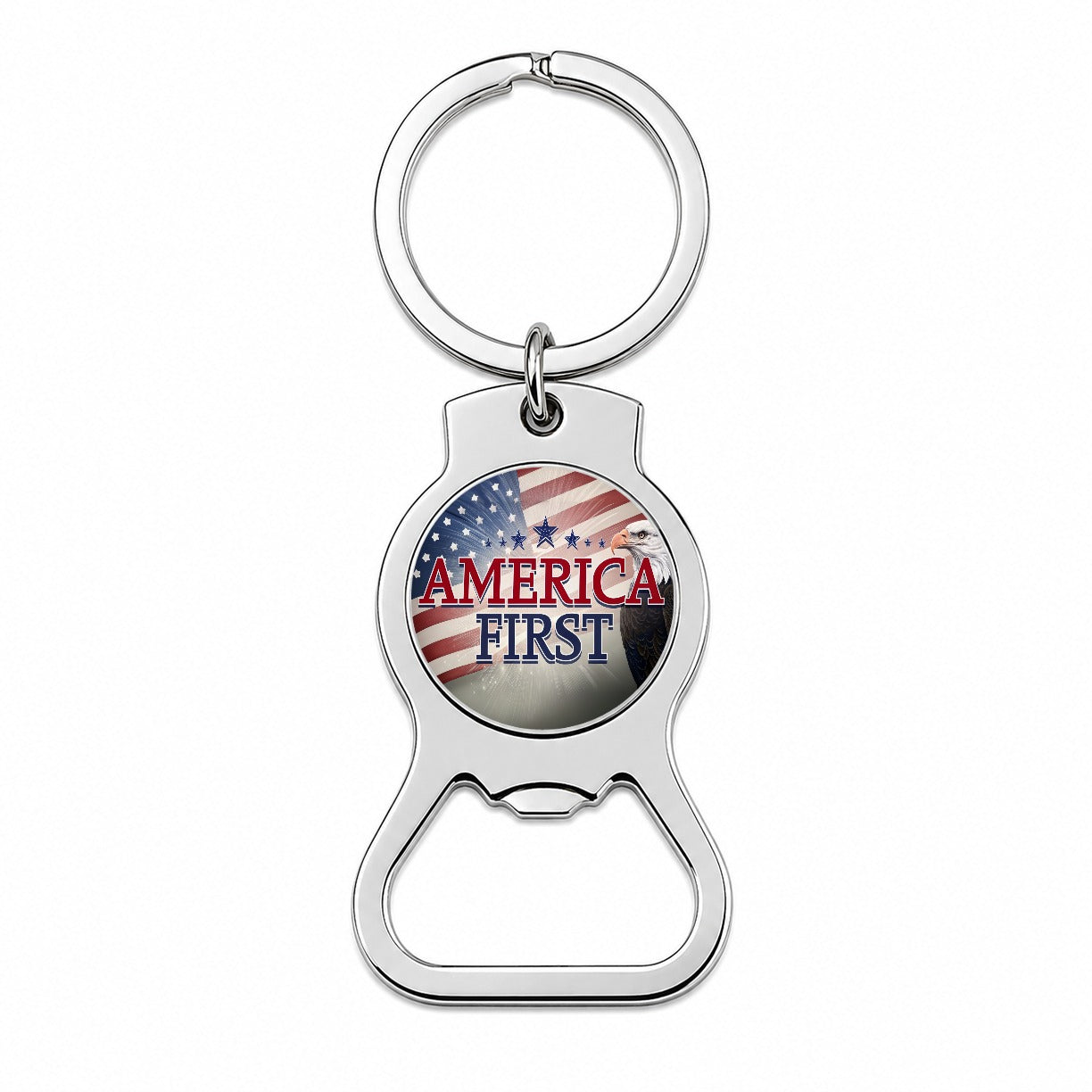 Patriotic America USA American Flag Bald Eagle Bottle Opener Keychain