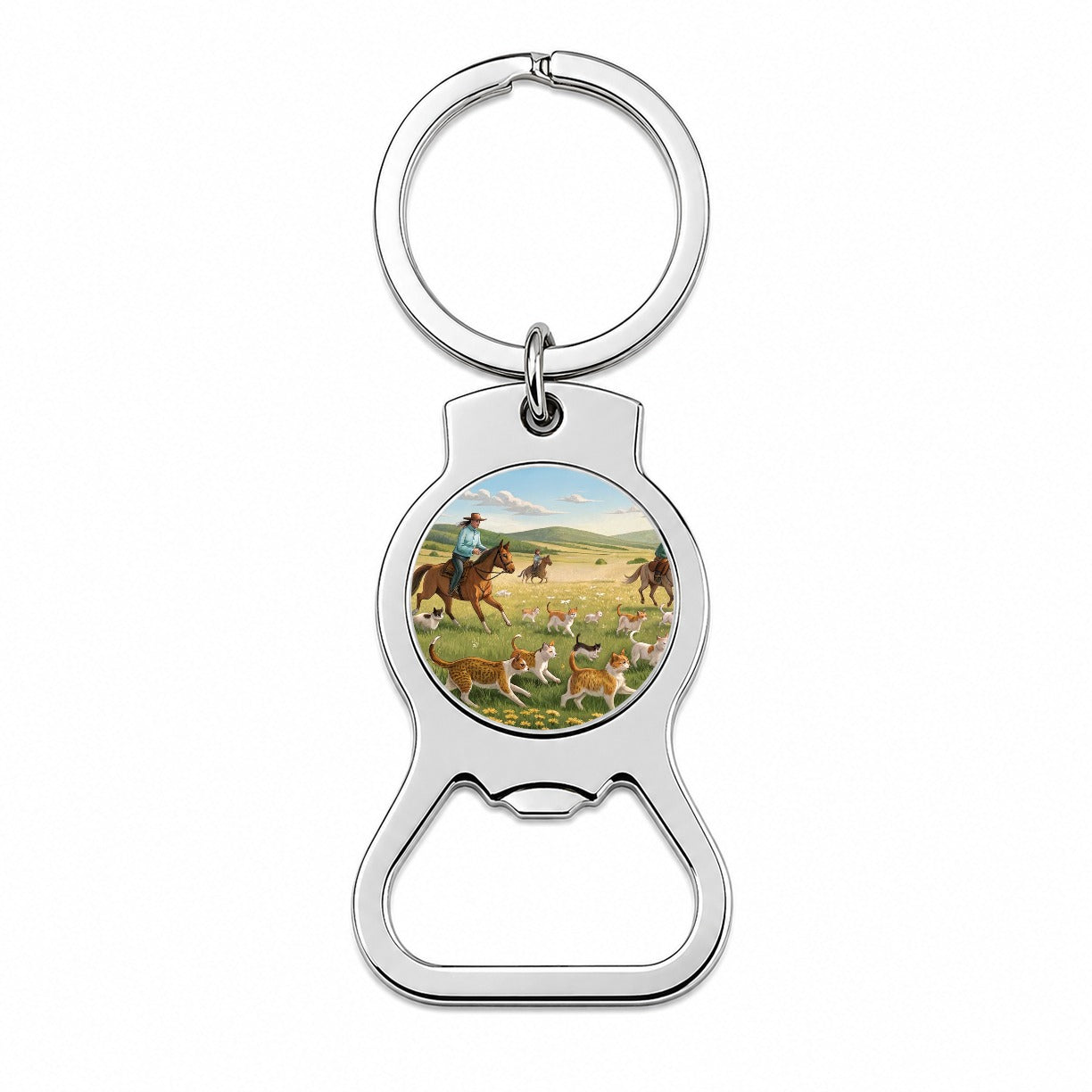People Herding Cats Bottle Opener Keychain