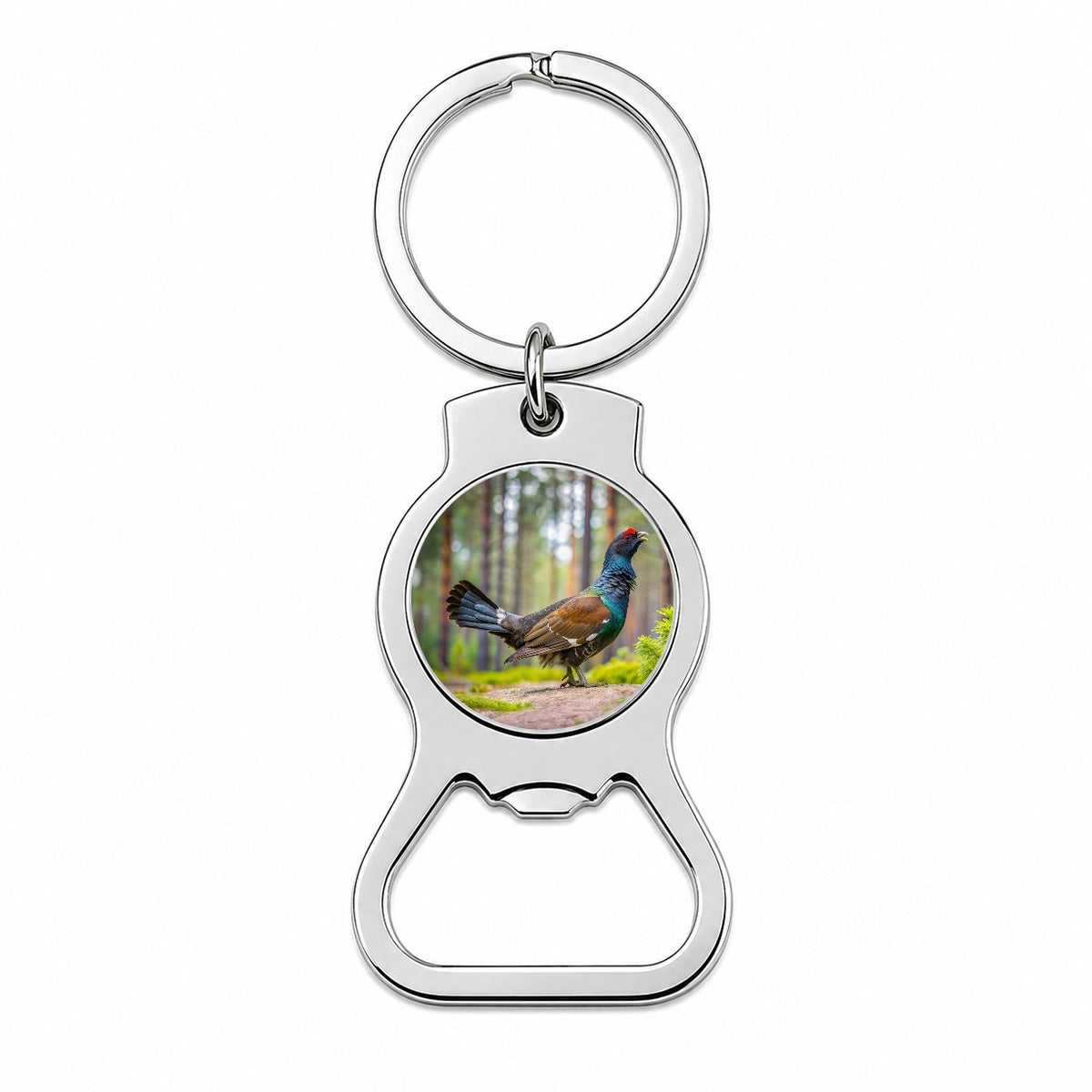 Western Capercaillie Wood Grouse Bird Bottle Opener Keychain