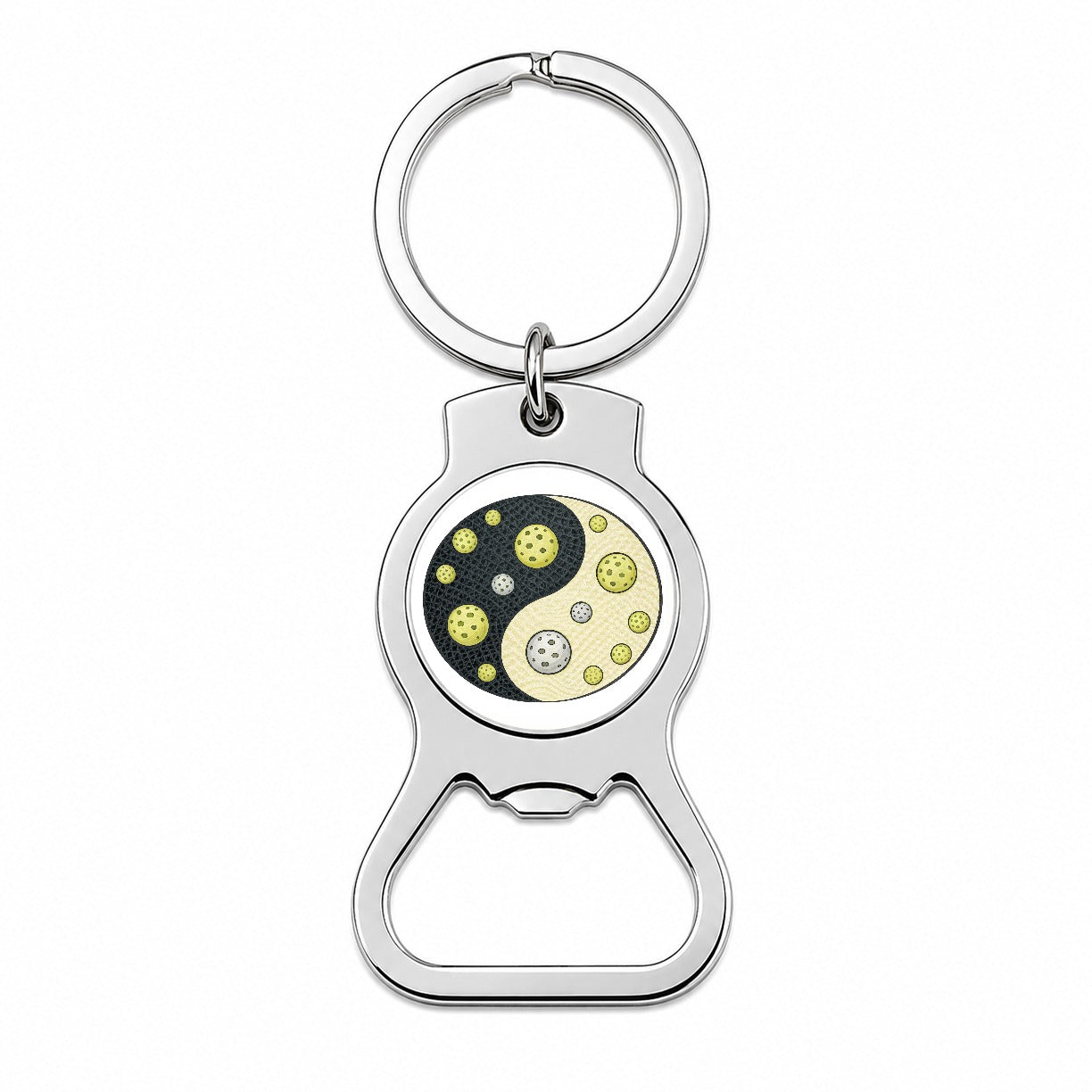 Yin Yang Funny Pickleball Pattern Bottle Opener Keychain