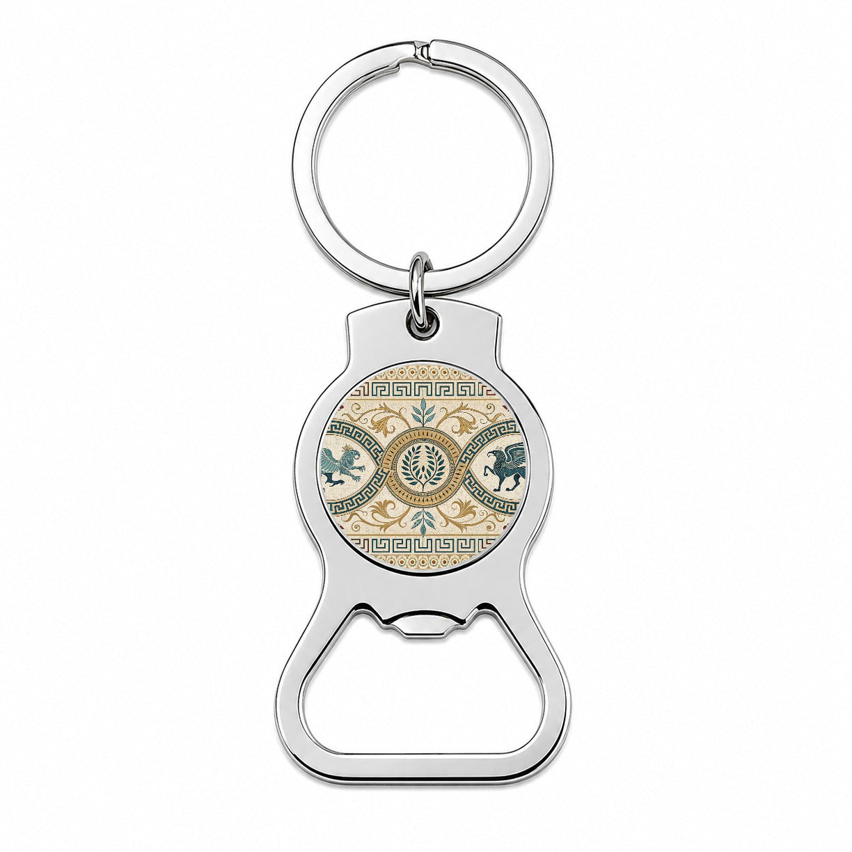 Ancient Greek Pattern Griffins Bottle Opener Keychain