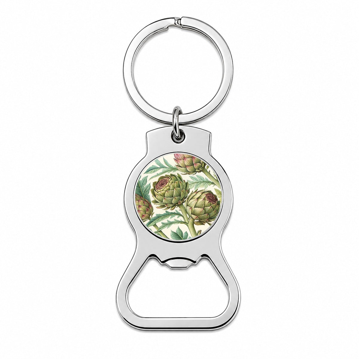 Artichoke Illustration Pattern Bottle Opener Keychain