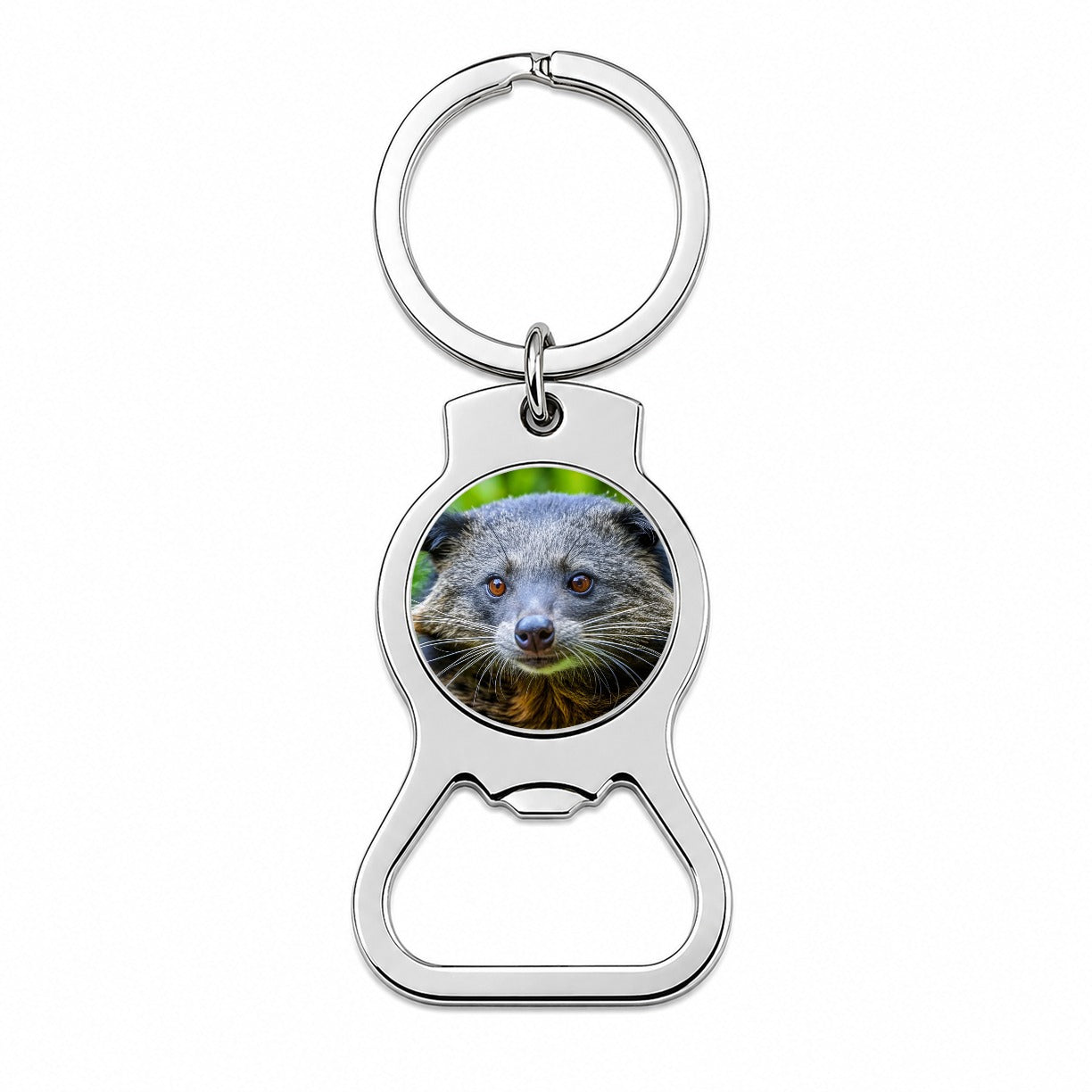Binturong Bearcat Face Bottle Opener Keychain