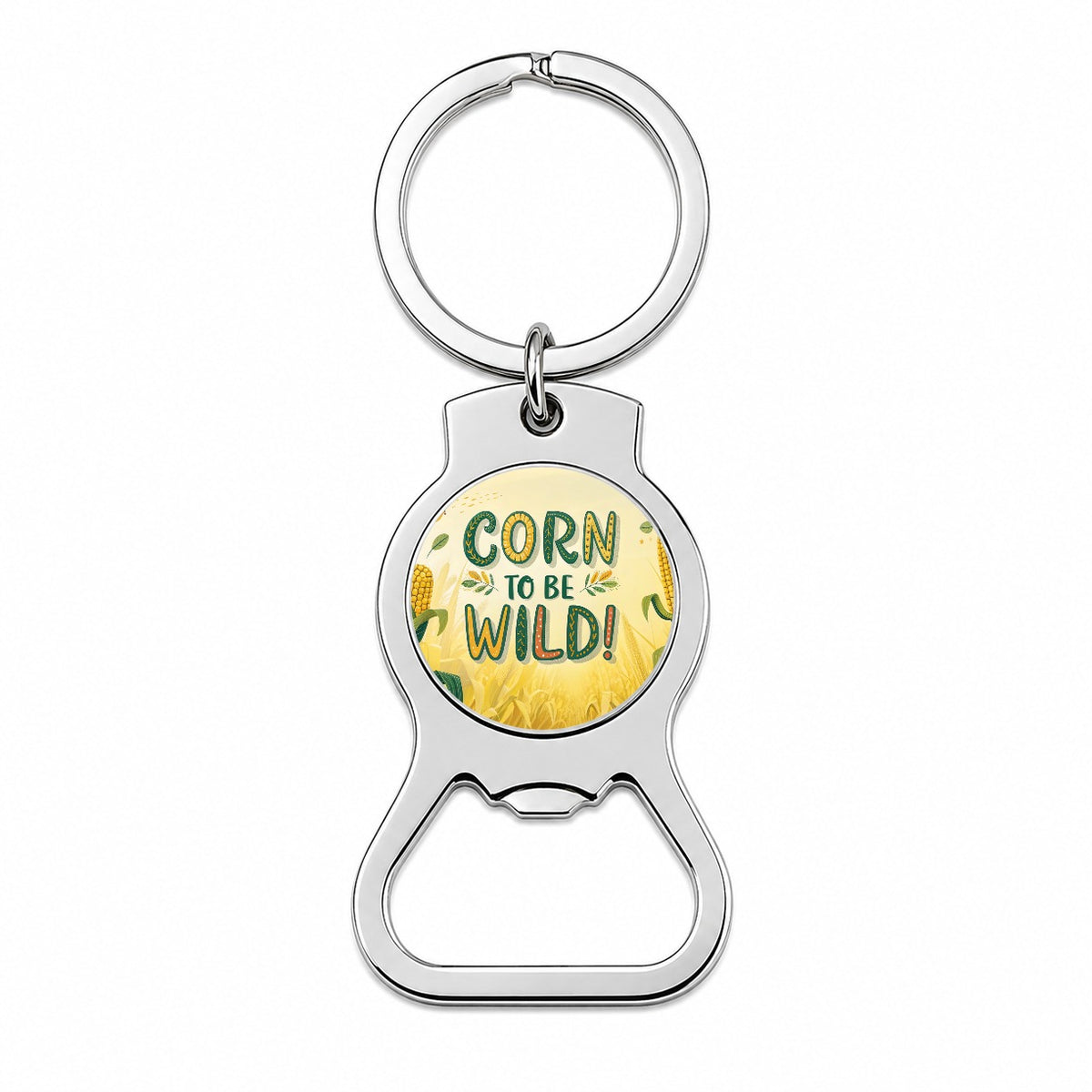 Corn To Be Wild Funny Bottle Opener Keychain