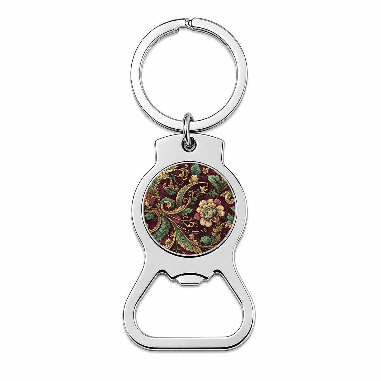 Floral Victorian Decorative Pattern Bottle Opener Keychain
