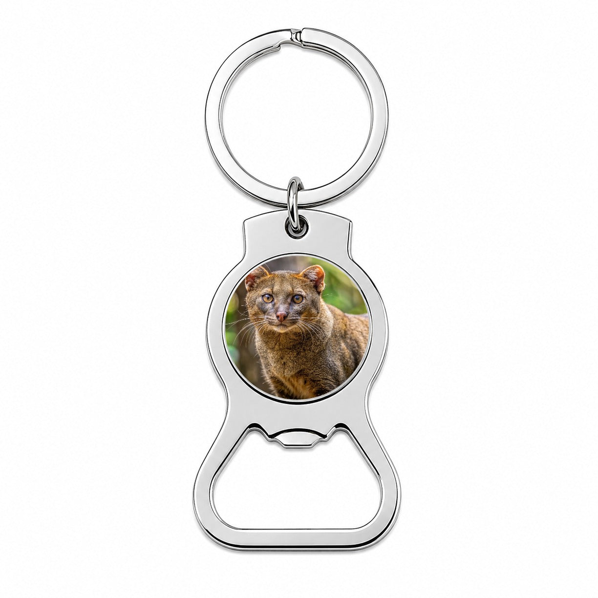 Jaguarundi Otter Cat Photo Bottle Opener Keychain