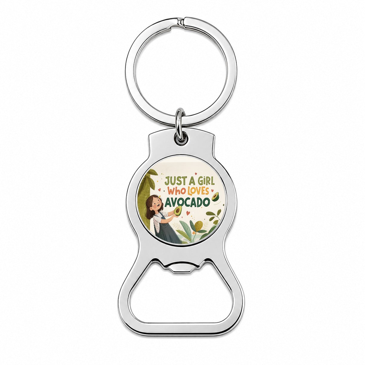 Just A Girl Who Loves Avocado Cute Bottle Opener Keychain