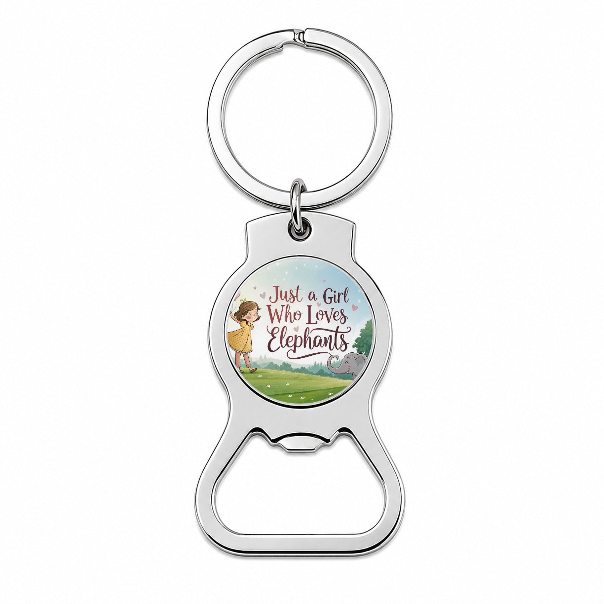 Just A Girl Who Loves Elephants Cute Bottle Opener Keychain