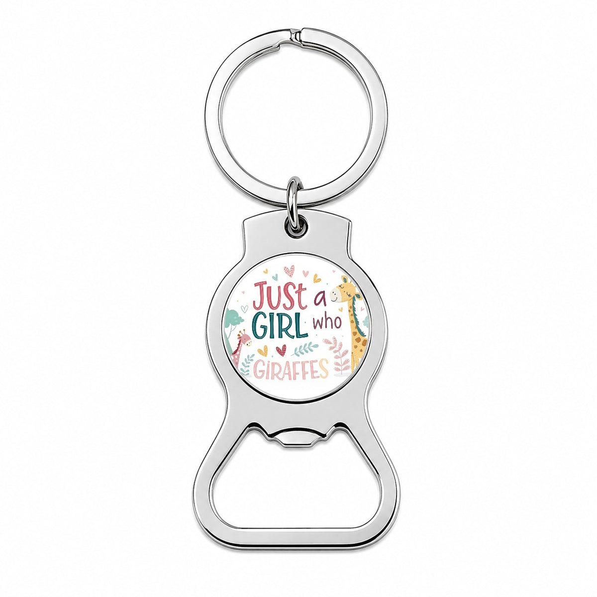 Just A Girl Who Loves Giraffes Cute Bottle Opener Keychain