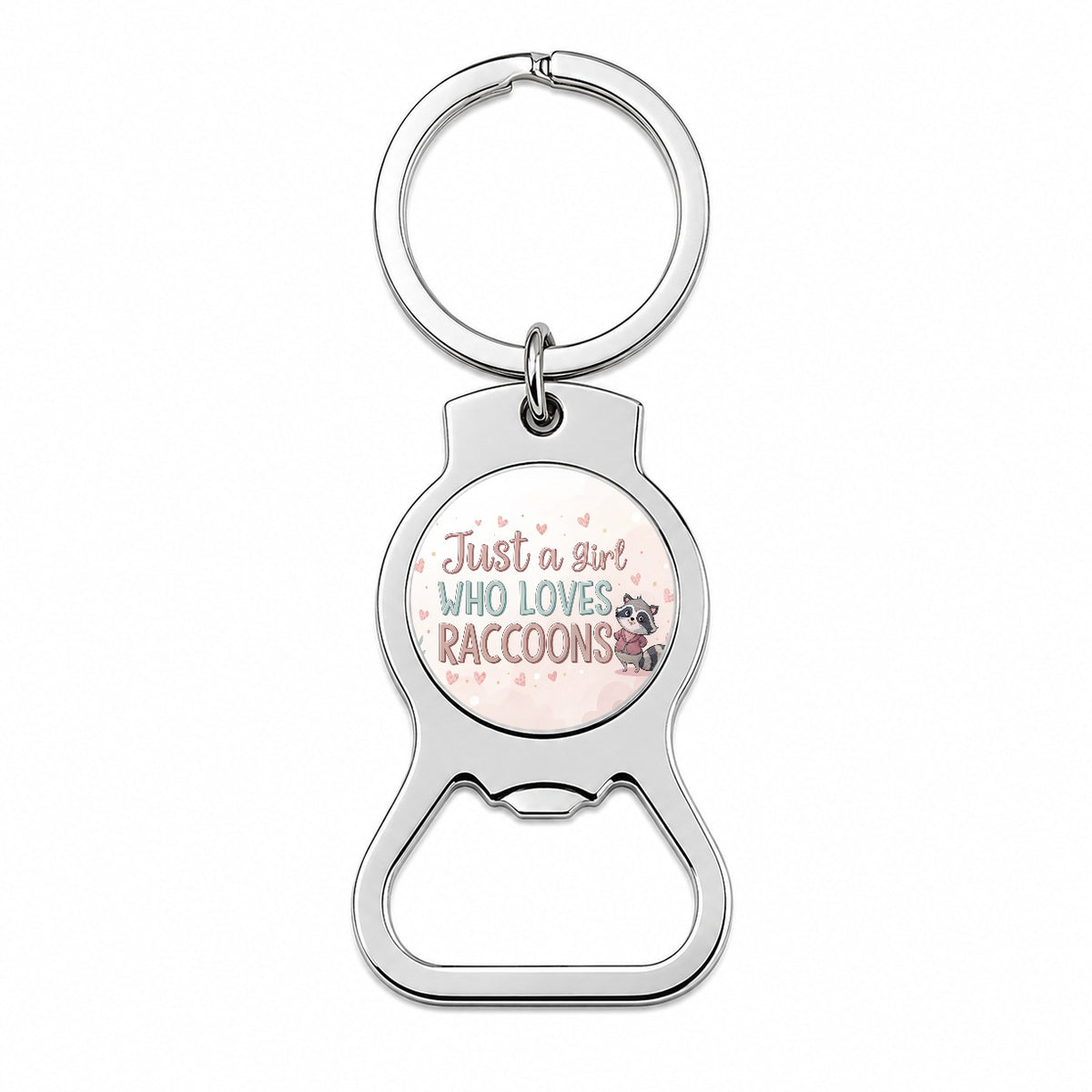 Just A Girl Who Loves Raccoons Funny Bottle Opener Keychain