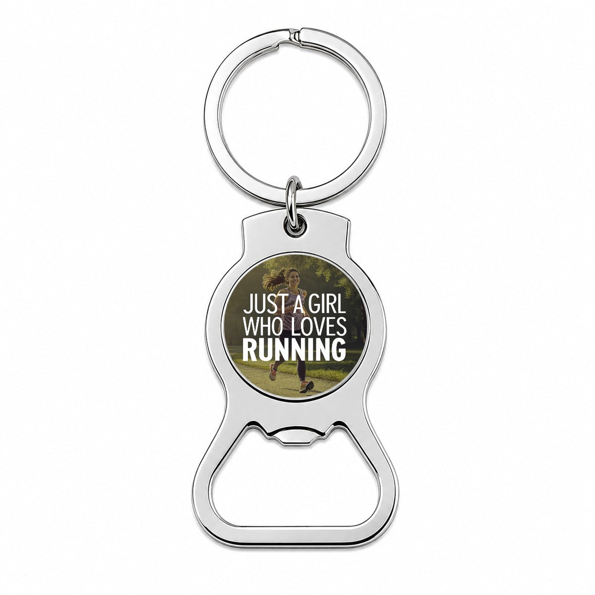 Just A Girl Who Loves Running Jogging Bottle Opener Keychain