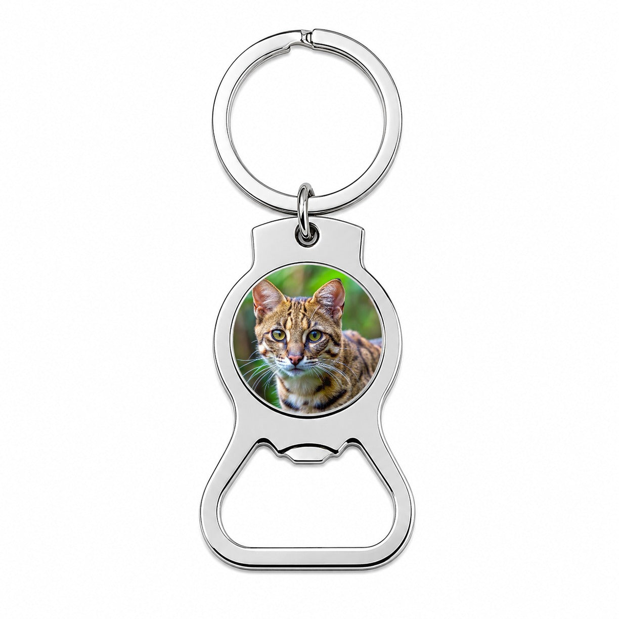 Kodkod Wild Cat Photo Bottle Opener Keychain