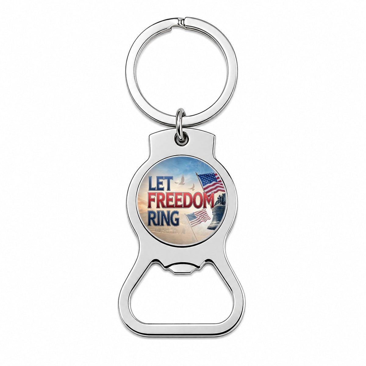 Let Freedom Ring Liberty Bell Patriotic Bottle Opener Keychain