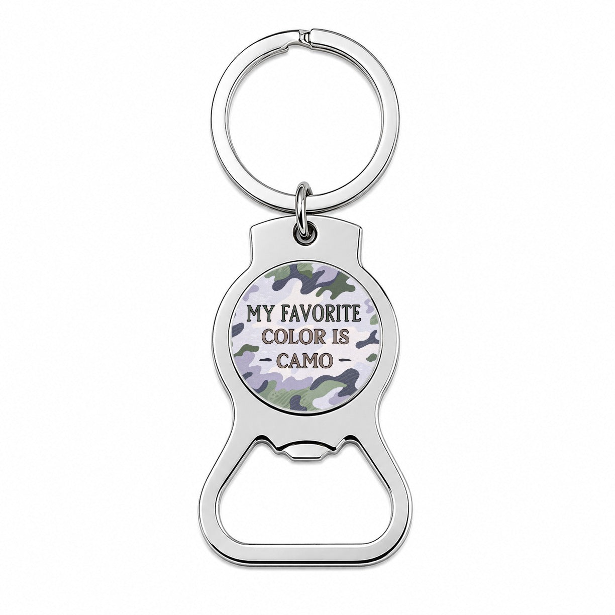 My Favorite Color Is Camo Military Camouflage Bottle Opener Keychain