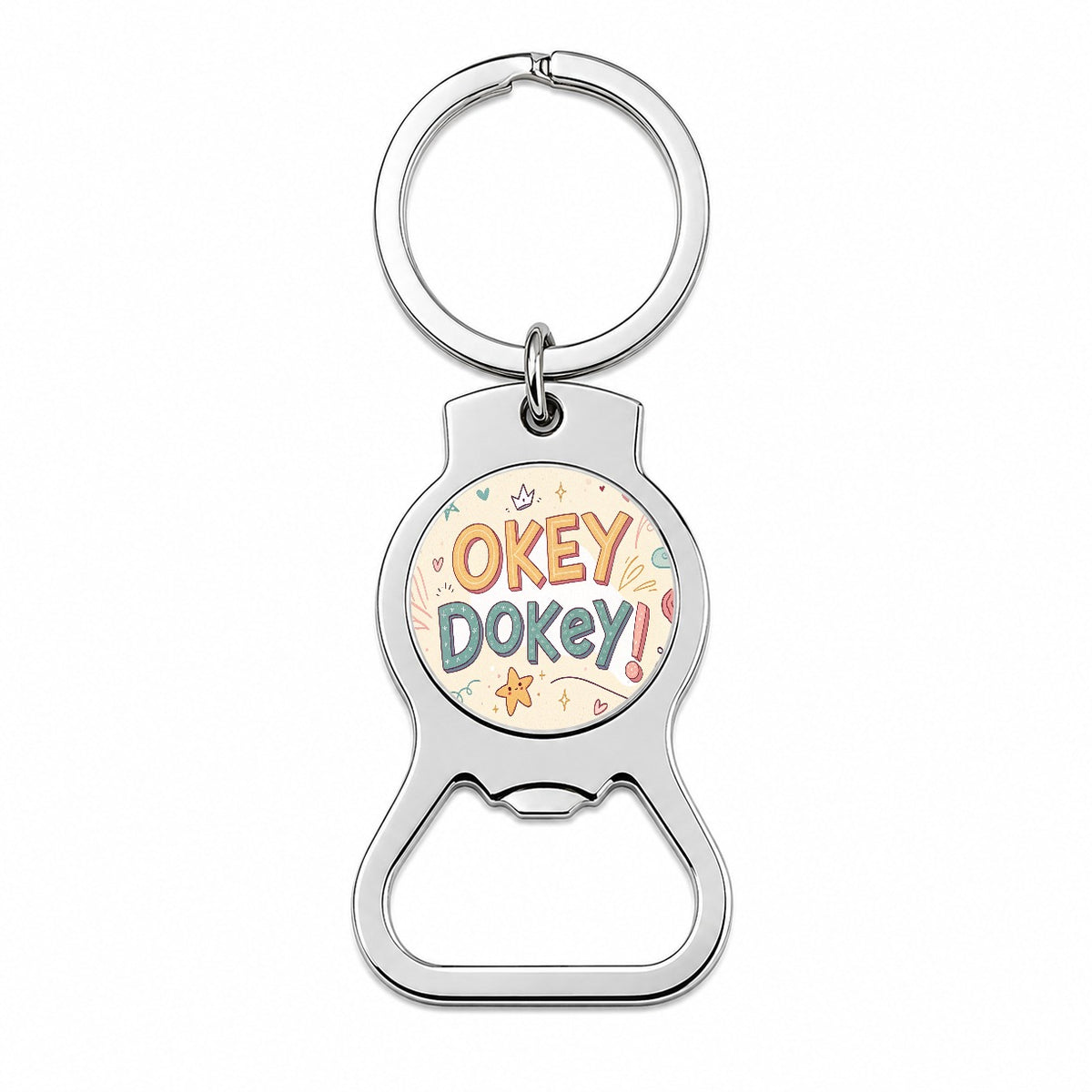 Okey Dokey Cute Bottle Opener Keychain