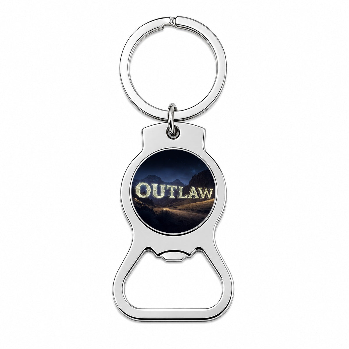 Outlaw Country Night Bottle Opener Keychain