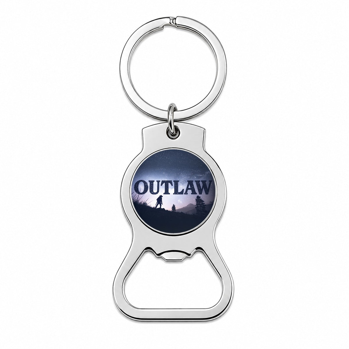 Outlaw Renegade Cowboy Bottle Opener Keychain