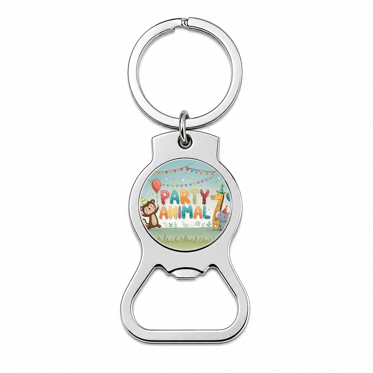 Party Animal Funny Birthday Theme Bottle Opener Keychain