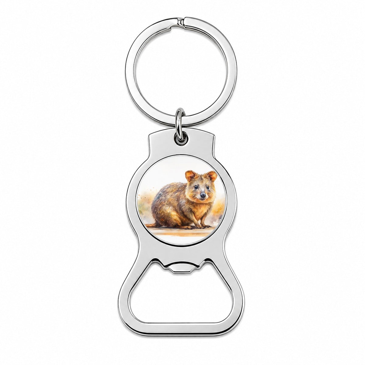 Quokka Watercolor Bottle Opener Keychain