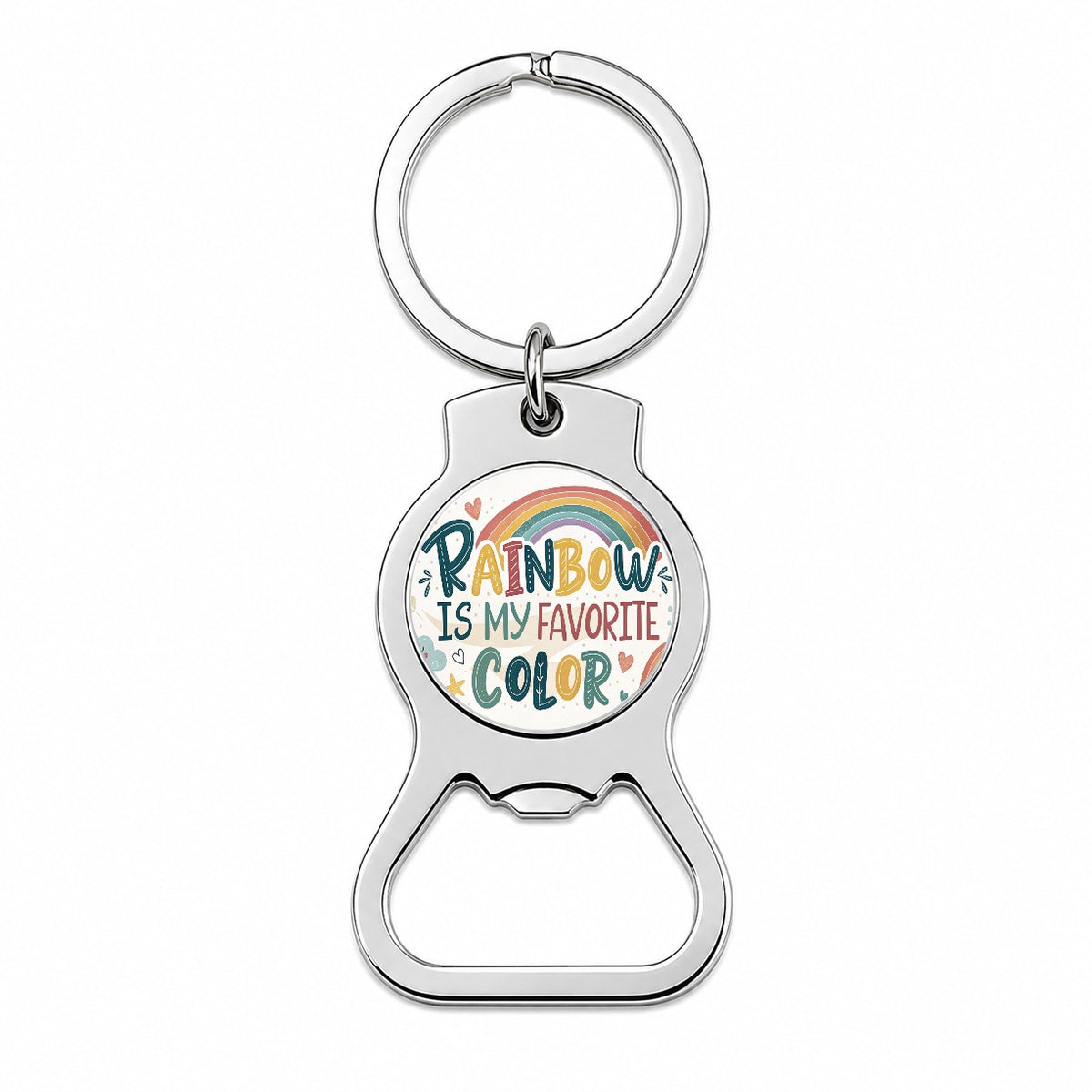 Rainbow Is My Favorite Color Funny Bottle Opener Keychain