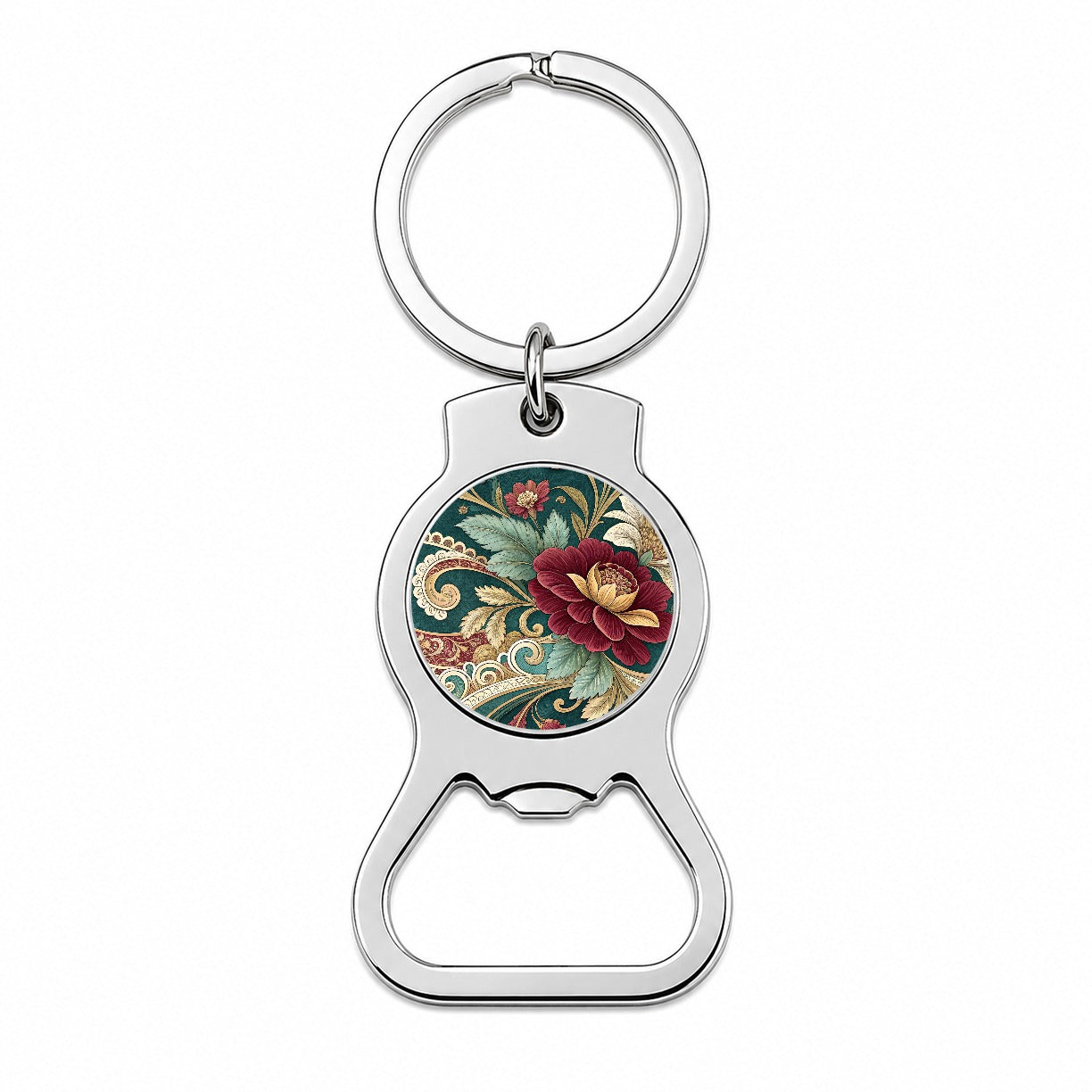 Victorian Decorative Floral Pattern Bottle Opener Keychain