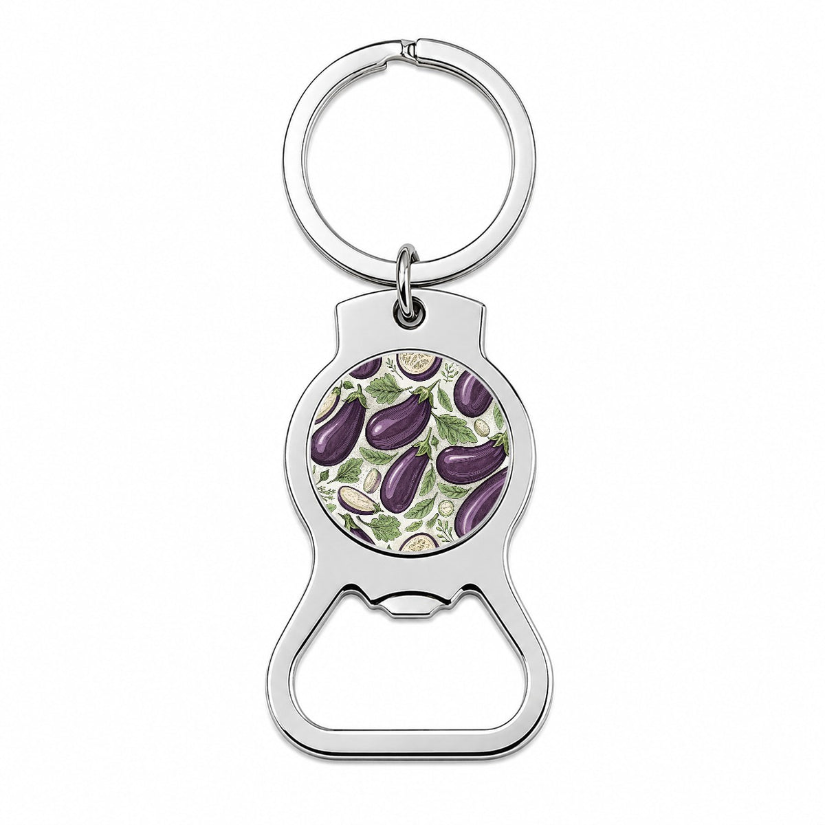 Whole Eggplants Pattern Bottle Opener Keychain