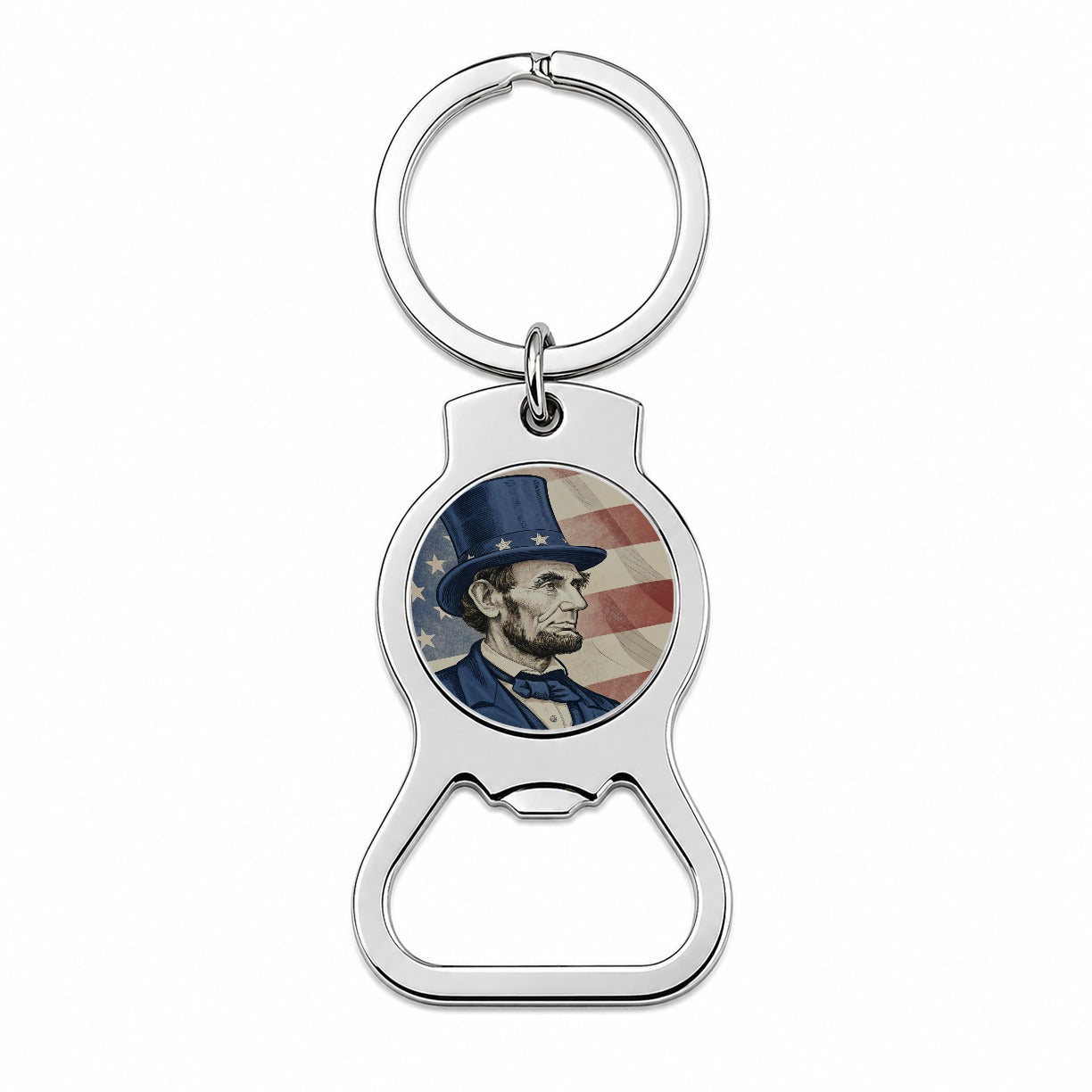 Abraham Lincoln American President Patriotic Bottle Opener Keychain