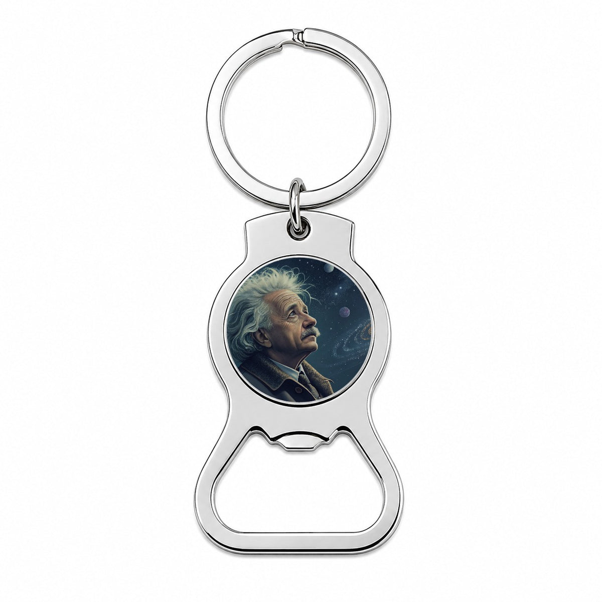 Albert Einstein Astronomy Bottle Opener Keychain