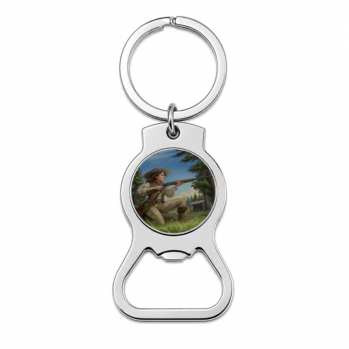 Annie Oakley Cowgirl Bottle Opener Keychain