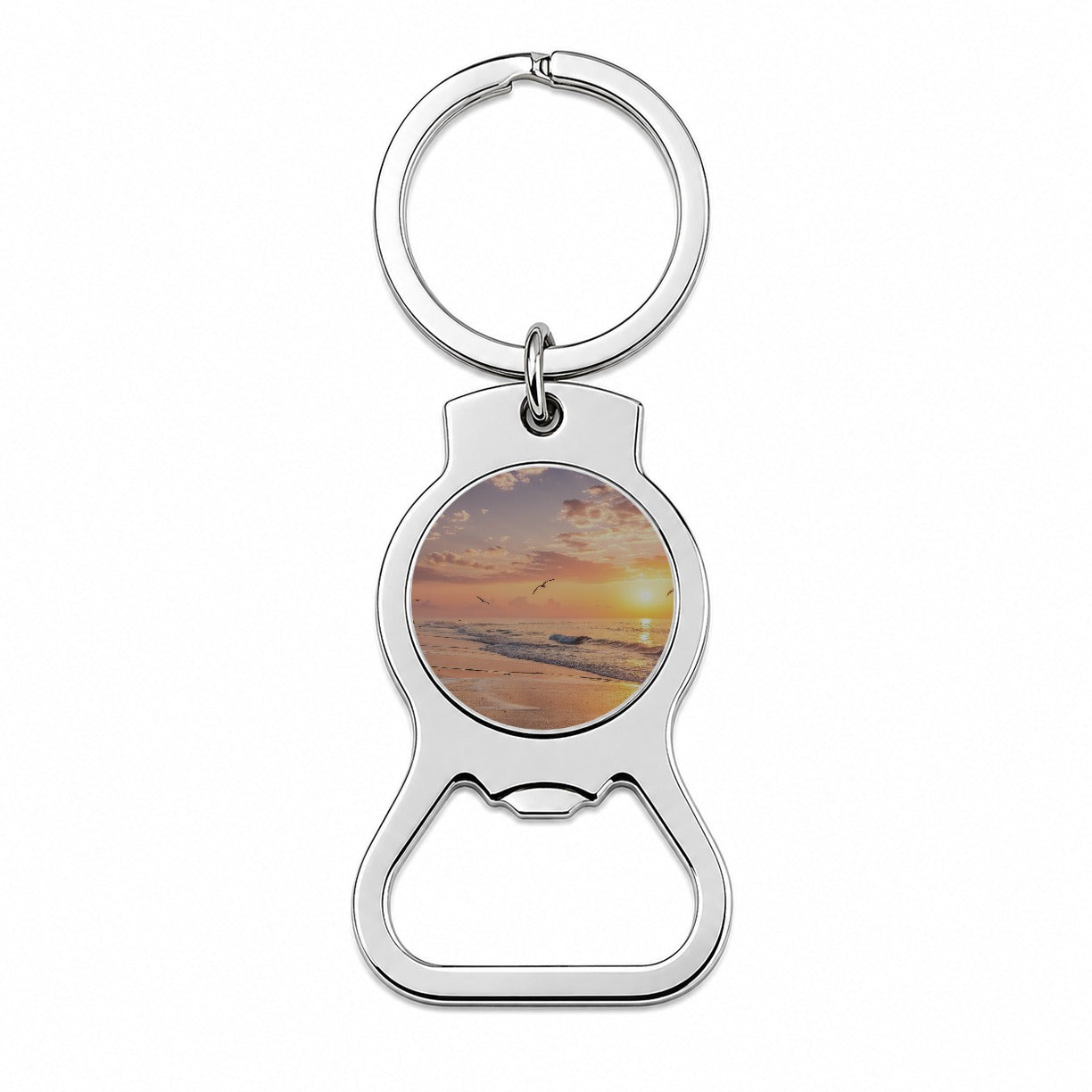 Beach Sunrise Ocean Bottle Opener Keychain