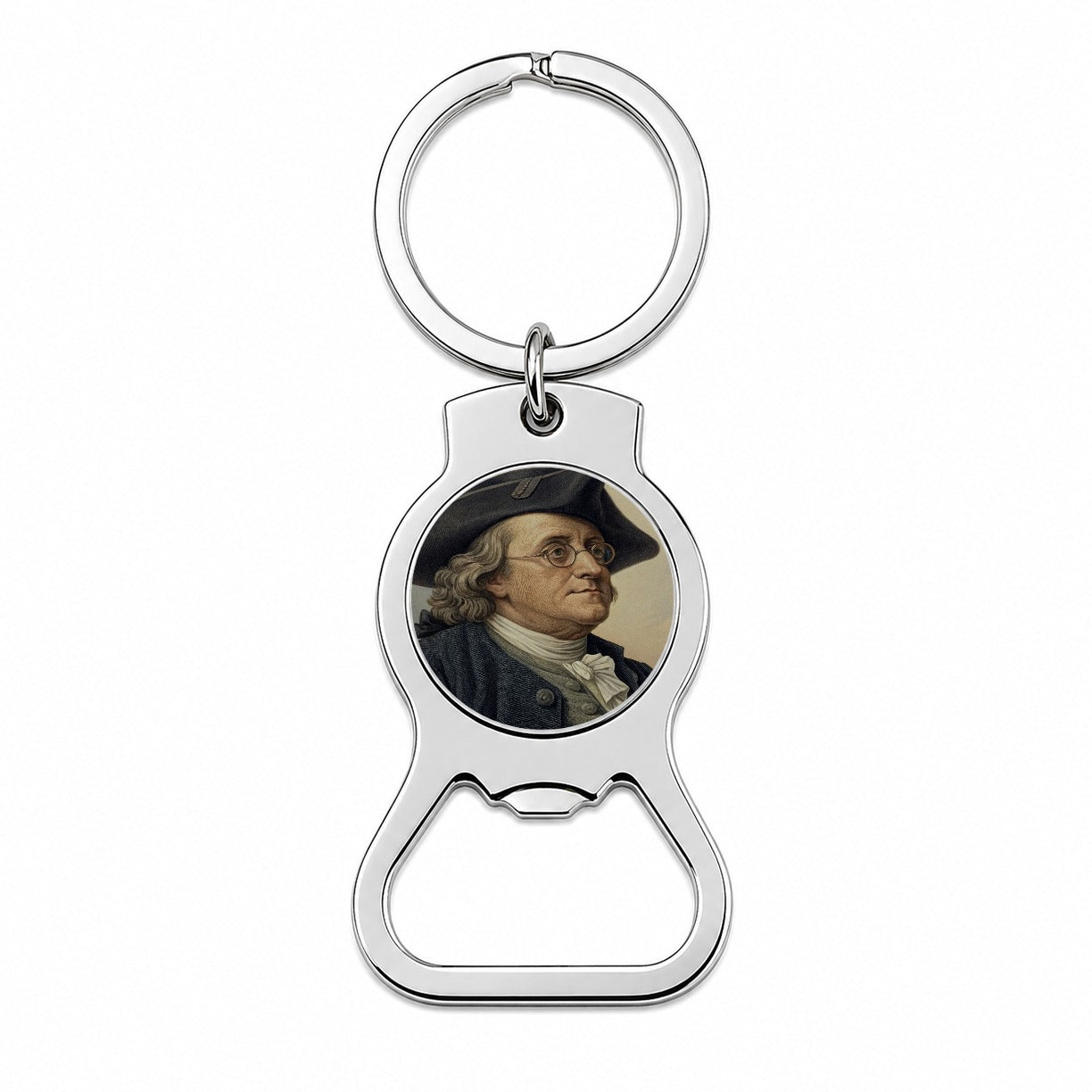 Benjamin Franklin Inventor Bottle Opener Keychain
