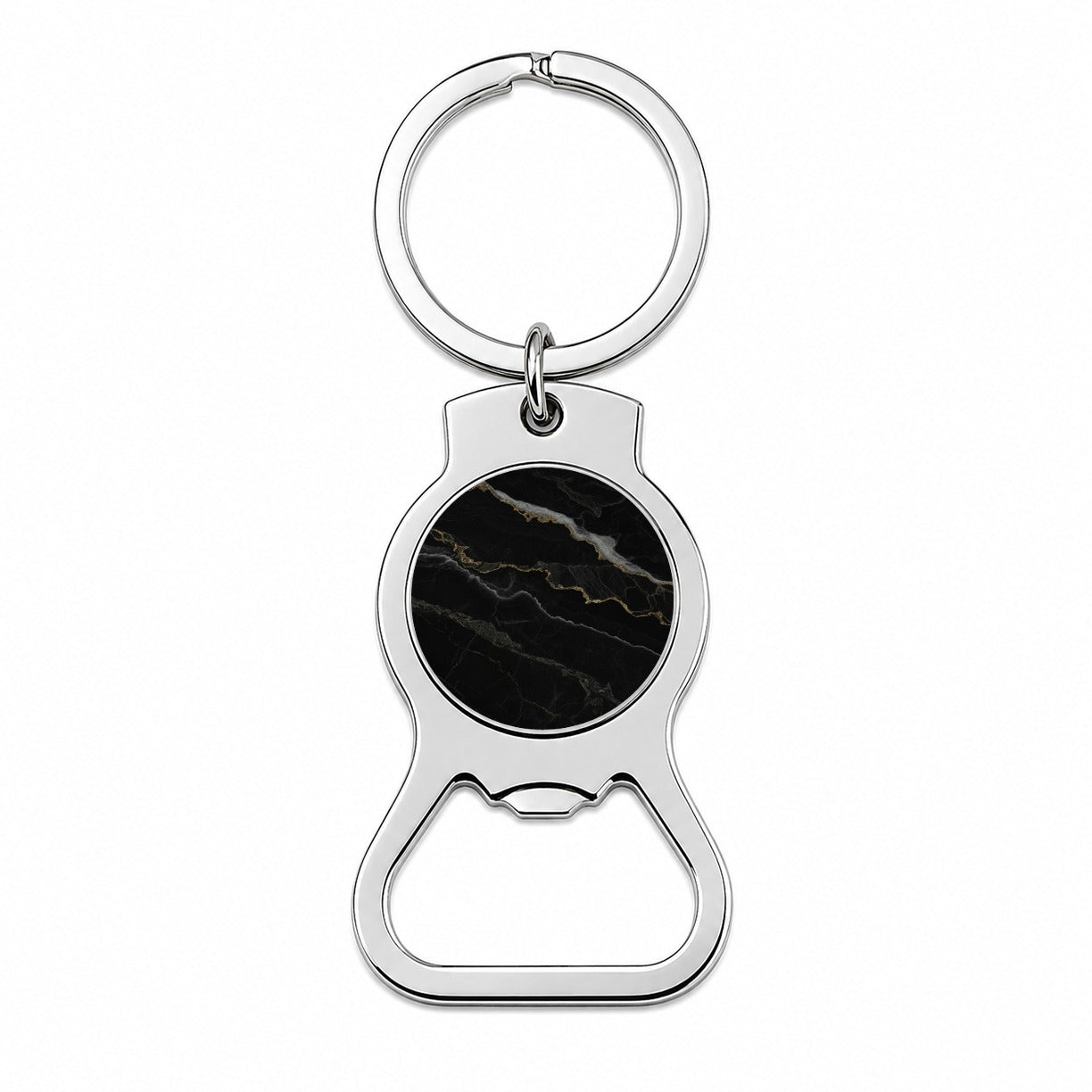 Black Marble Bottle Opener Keychain